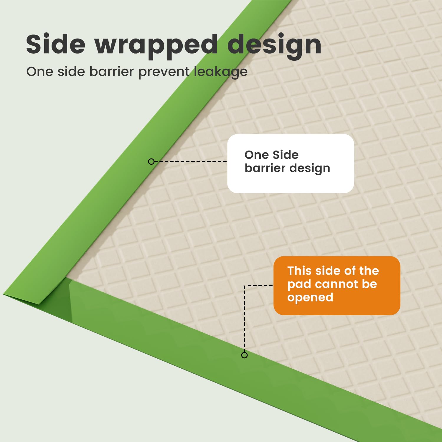 Gardner Pet Dog Pee Pads Rugular 22 x22 , Thicker ECO Green Small Disposable Puppy Training Pads Super Absorbent Full Edge-Wrapp