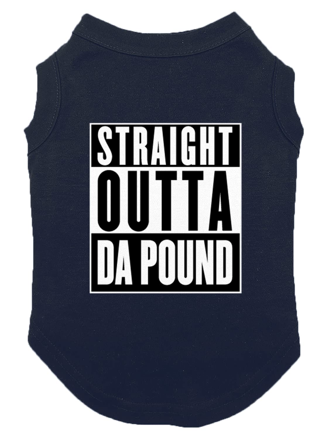 Straight Outta Da Pound - Rescue Dog Shirt (Navy, X-Small)
