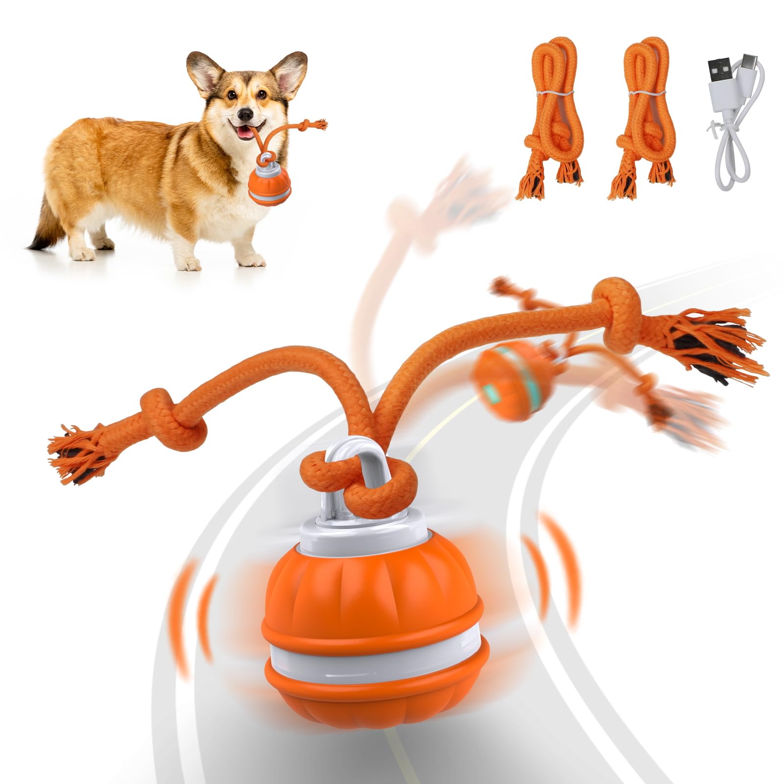 Salodal Peppy Pet Ball For Dogs, Dog Interactive Toys,Motion Activate Rolling Ball For Puppy/Small Dogs, Automatic Moving Toy,Us
