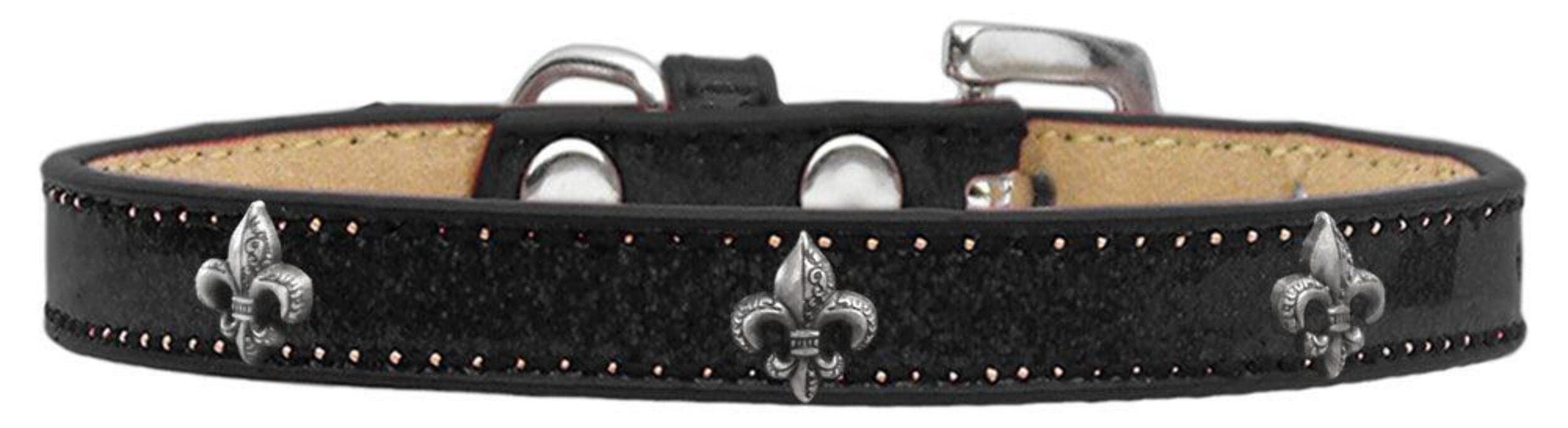 Dog, Puppy & Pet Widget Ice Cream Collar, &quot;Silver Fleur De Lis&quot; Silver 18