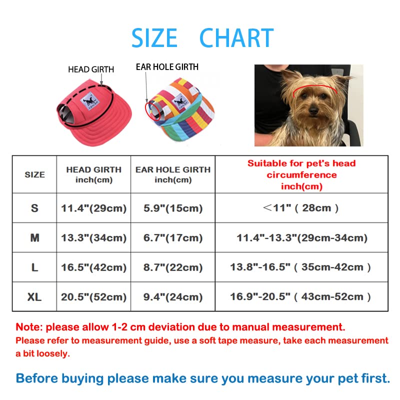 Leconpet Baseball Caps Hats with Neck Strap Adjustable Comfortable Ear Holes for Small Medium and Large Dogs in Outdoor Sun Prot