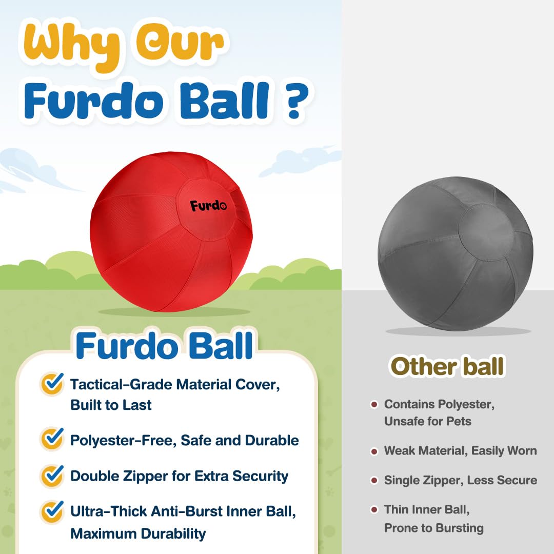 Furdo 25 Herding Ball for Dogs, for Australian Shepherd, for Cattle, for Border Collie, for Blue Heelers & Other Medium to Large