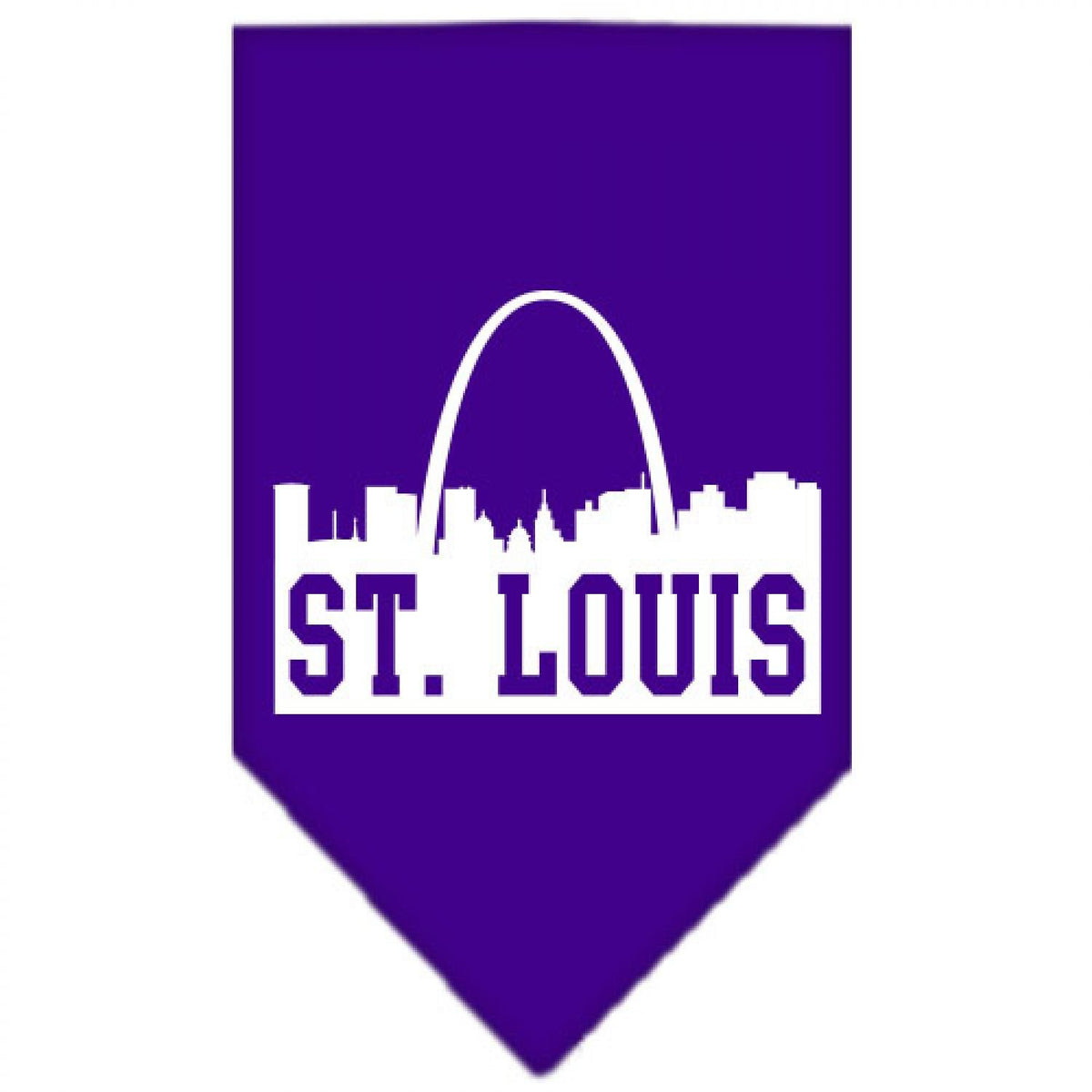 Pet and Dog Bandana Screen Printed, &quot;St. Louis Skyline&quot; Purple Large