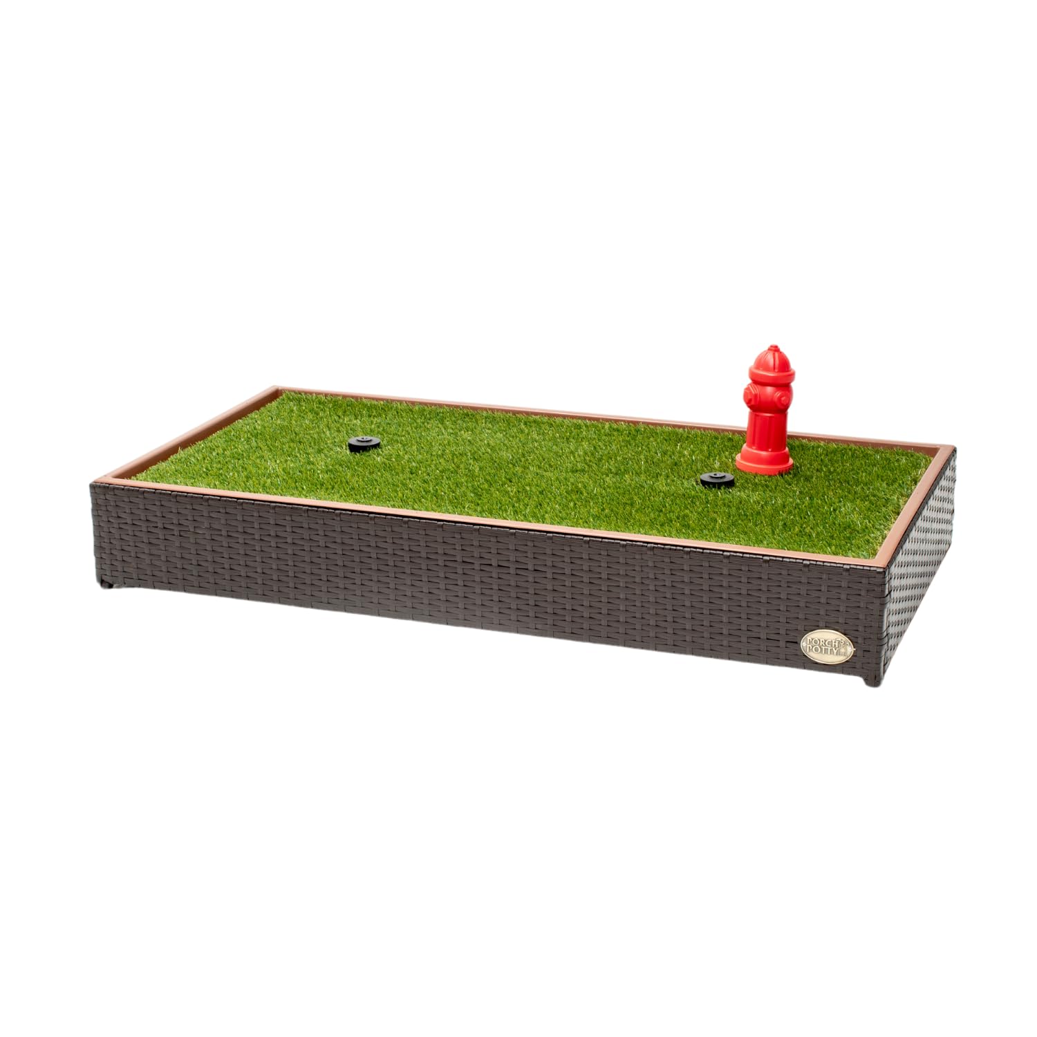 Porch Potty Premium - Self-Draining Dog Potty with 2 Pop-up Sprinklers Reusable Artificial Dog Grass with Tray - Perfect for Apa