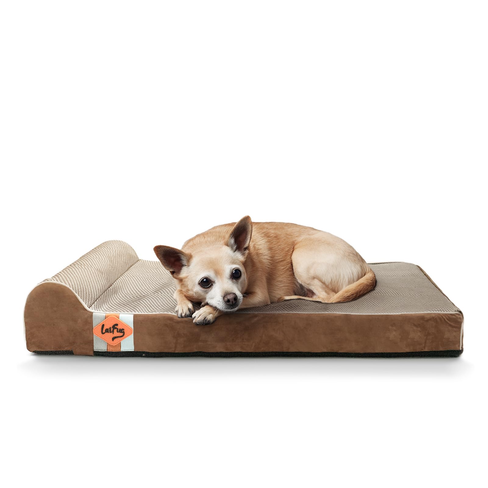 Laifug Orthopedic Memory Foam Dog Bed With Durable Water Proof Liner And Removable Washable Cover (Large (34''X22''X6''), Brown)