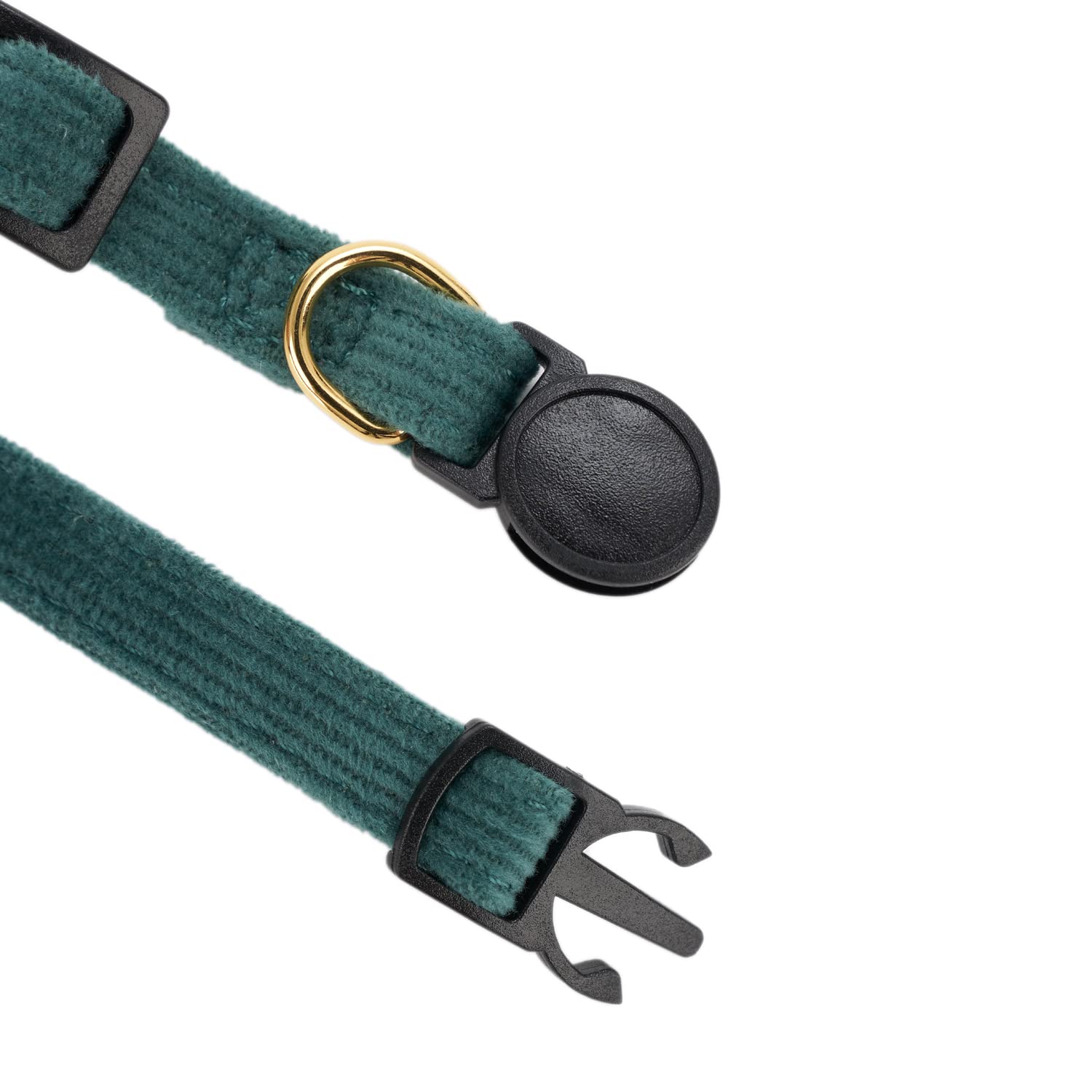 Petiry Soft Corduroy Cat Collar, Plaid Pattern, With Bell And Bowtie, Safety Breakaway Clasp, Adjustable For Kitten And Cats Gre