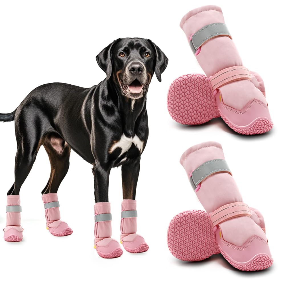Hcpet Dog Shoes, Dog Boots & Paw Protectors For Winter Snowy Days, Rainy Weather, Outdoor Anti-Slip Sole Dog Booties For Hardwoo