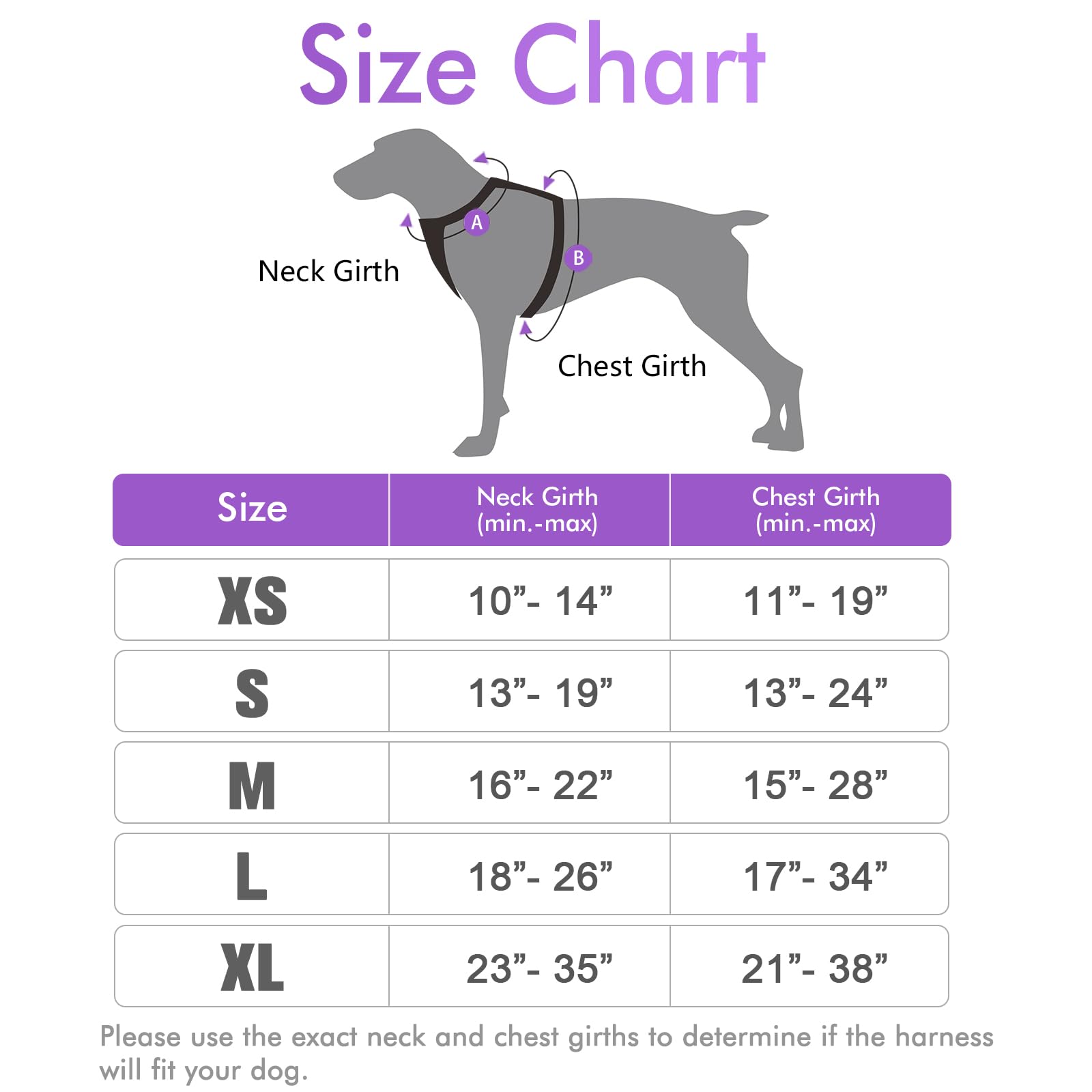 Rabbitgoo Dog Harness, No-Pull Pet Harness With 2 Leash Clips, Adjustable Soft Padded Dog Vest, Reflective No-Choke Pet Oxford Vest With Easy Control Handle For Large Dogs, Purple, Xl