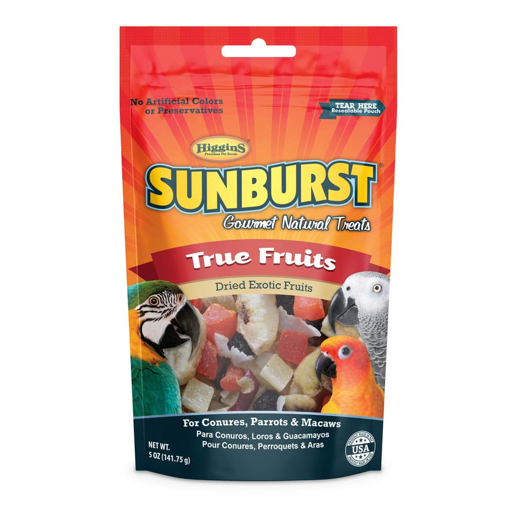 Higgins Sunburst True Fruits Gourmet Treats For Conures, Parrots & Macaws, 5 Oz