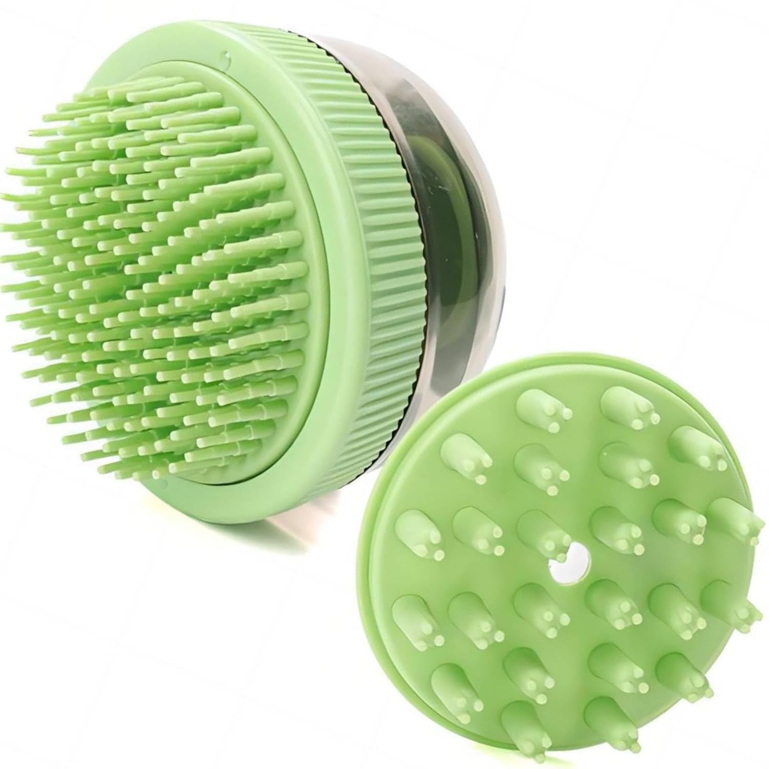 Rvpaws Double Heads Pet Bath Brush With Soap Dispenser, Cat Dog Shampoo Brush For Massage, Clean, Groom, Dog Cat Bath Brush, Pet