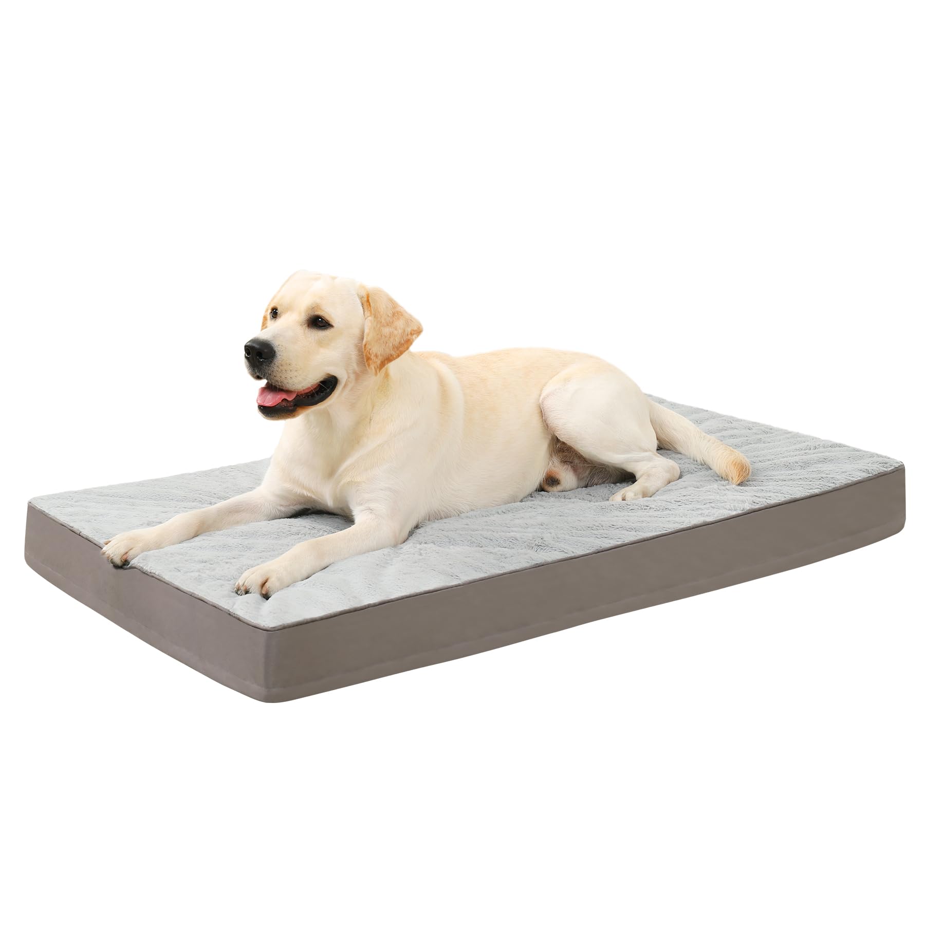 Ksiia Orthopedic Dog Bed - Waterproof, Large, Plush, Washable With Egg Crate Foam & Removable Cover & Nonskid Bottom, 36 X 27 Inch, Gray