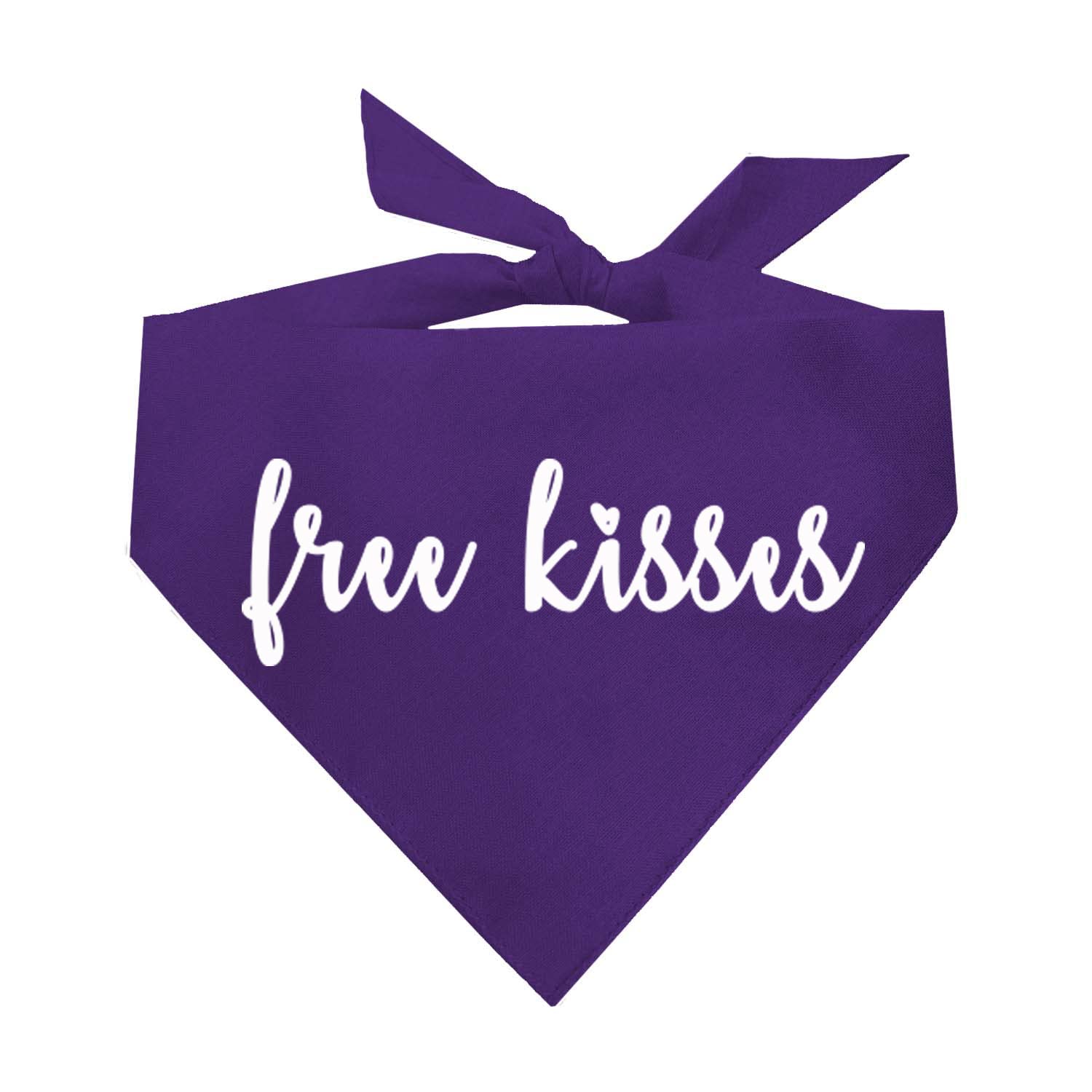 Free Kisses Dog Bandana (36 Purple, One Size)