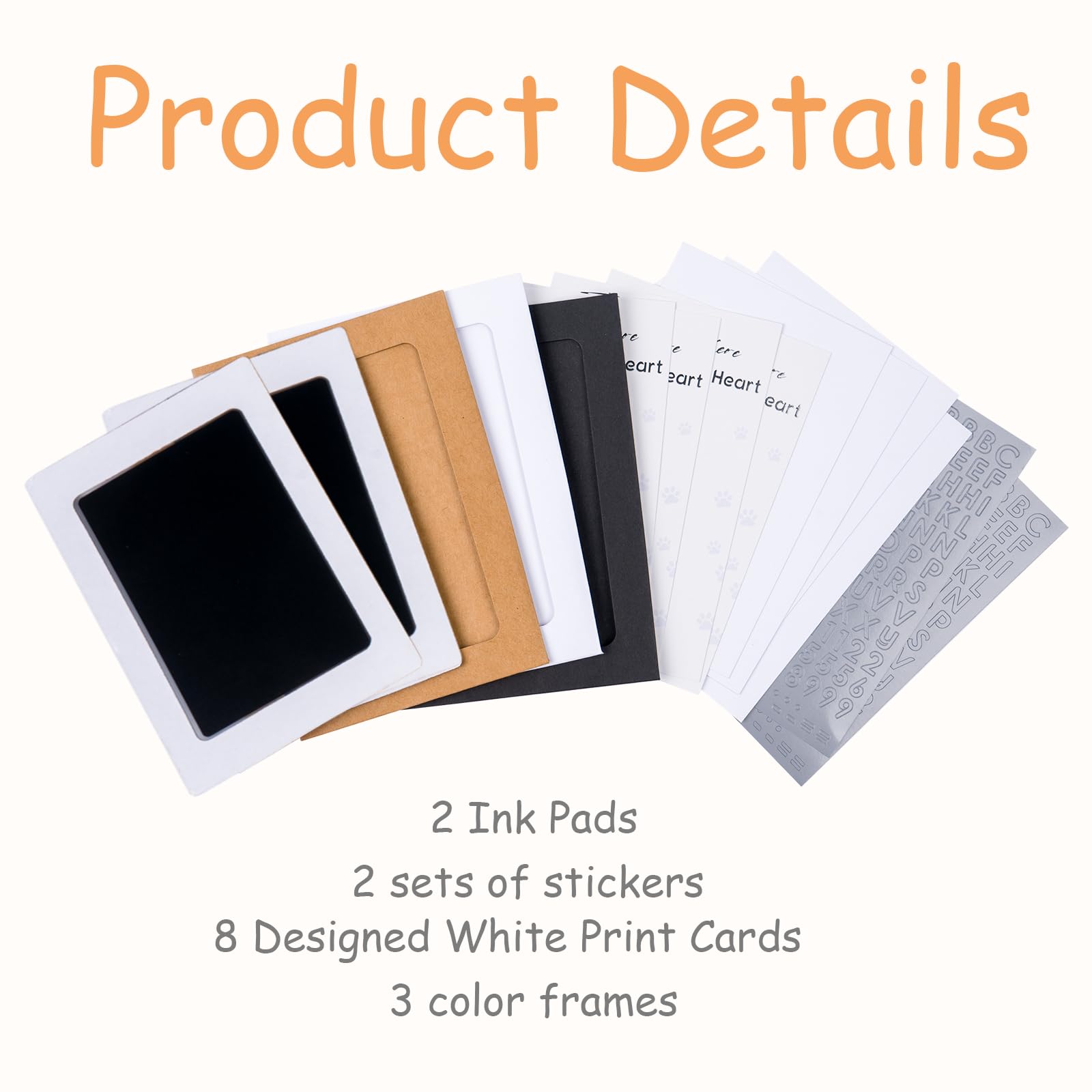 Deerzone Inkless Paw Print Kit,Dog Paw Print Kit,Dog Nose Print Kit,Clean Touch Ink Pads And Imprint Cards,Pet Paw Print Impress