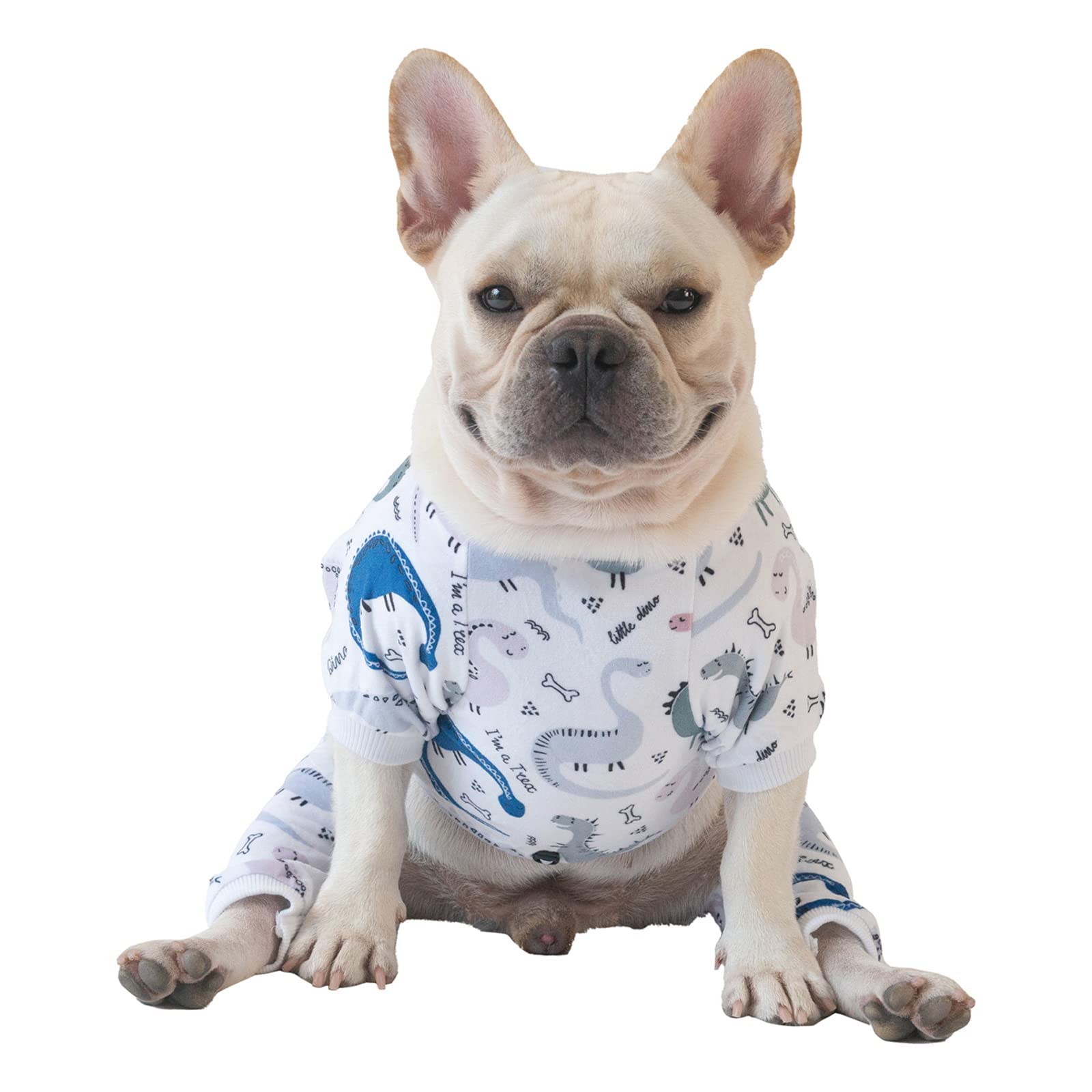 Cutebone Soft Puppy Pajamas Cute Dog Pjs Jumpsuit Pet Clothes Apparel P160M Medium