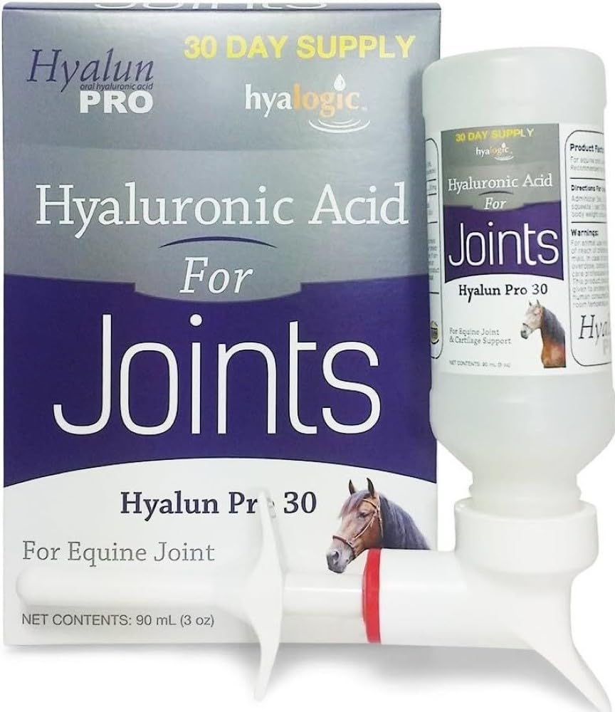 Hyalogic Hyalun Pro 30 - Hyaluronic Acid Joint Support Supplement for Horses - Horse Care Solution with Easy-to-Use Oral Dispens