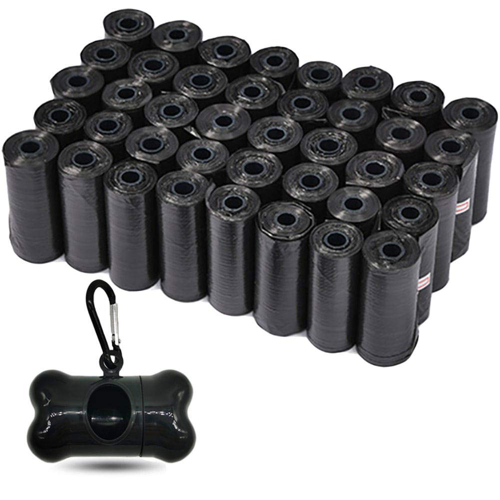 Dog Poop Bags Wholesale Disposable Pet Waste Bags With Dispenser 180 Bags 12 Rolls+1 Dispenser Black U12