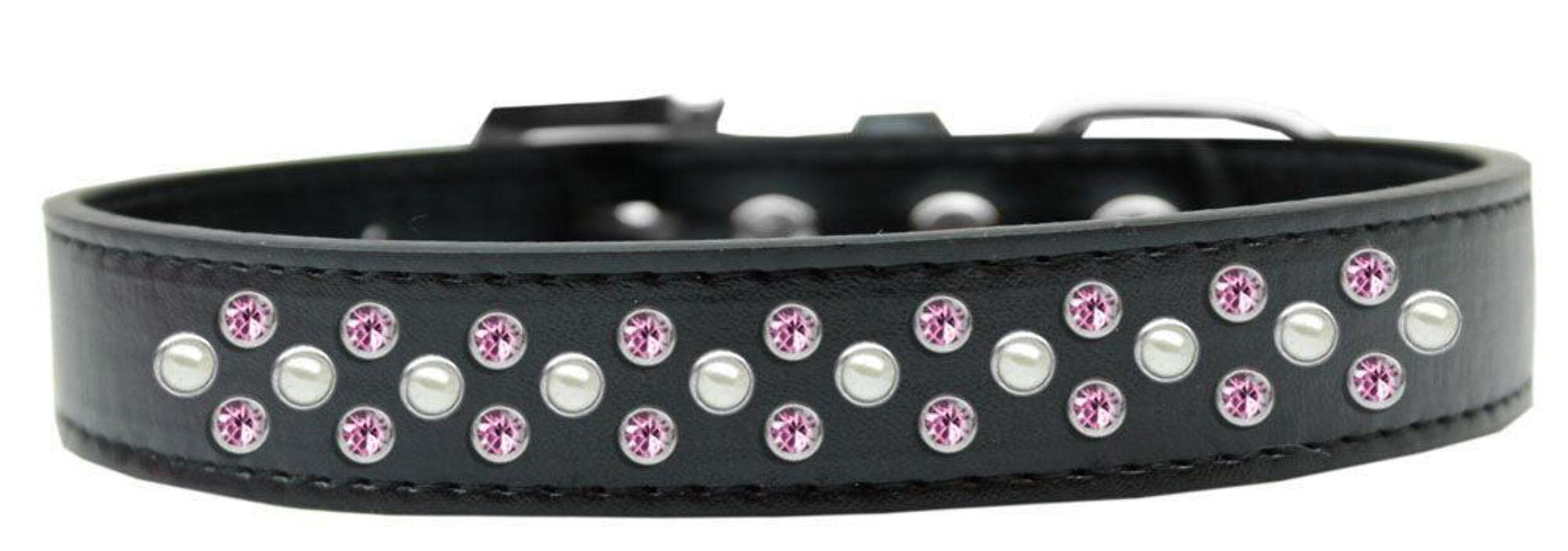 Mirage Pet Products Sprinkles Dog Collar with Pearl and Light Pink Crystals, Size 16, Lavender