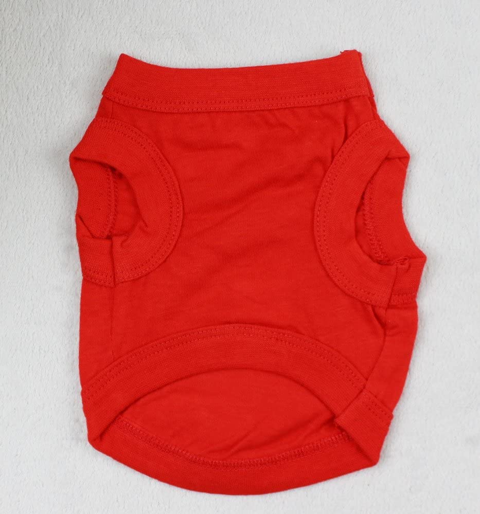 Alroman Dogs Shirts Red Vest Clothing For Dogs Cats Xs Dog Vacation Shirt Female Dog Clothing Puppy Summer Clothes Girl Cotton Summer Shirt Small Dog Cat Pet Clothes Vest T-Shirt Apparel