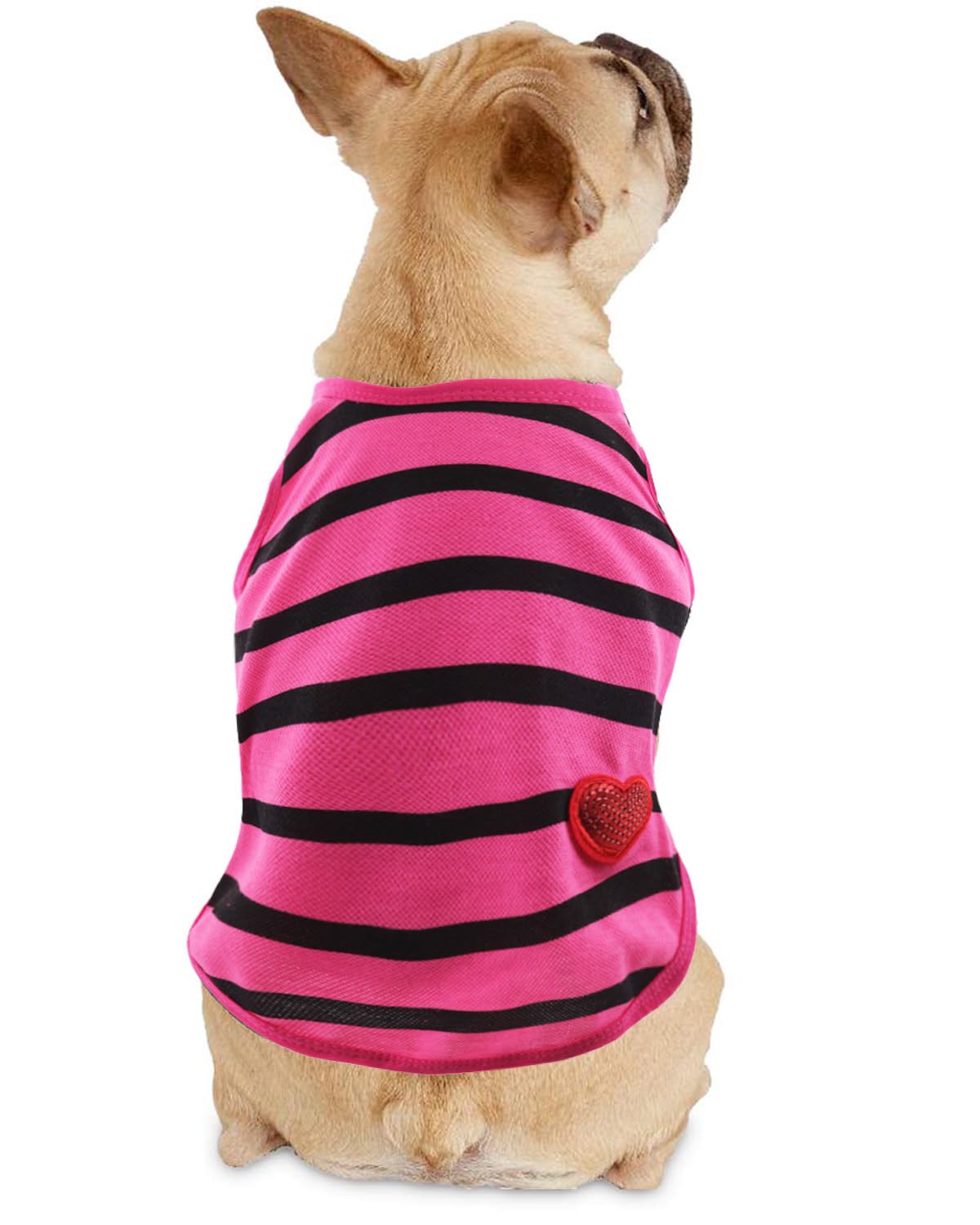 Pet Dog Striped T-Shirt Dogs Cats Cotton Vest Spring Summer Pet Apparel Tee Shirt Suitable For Small Medium Large Pets French Bu