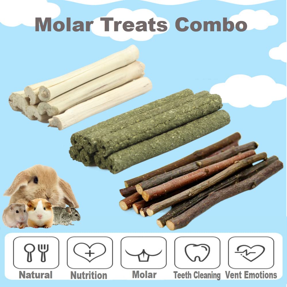 Dbeans Flourithing 150G 3 Types Of Combined Chew Toys Molar Sticks Sweet Bamboo Apple Branch Timothy Grass For Pets Chinchilla Squirrel Gerbil Hamster Squirrel Guinea Pigs