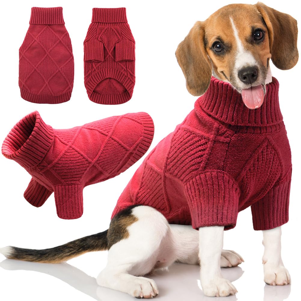 Emust Large Dog Sweater, Cozy Dog Sweaters For Large Dogs With Sleeves, Stretchable Dog Clothes For Christmas & Holiday, Red Xxl