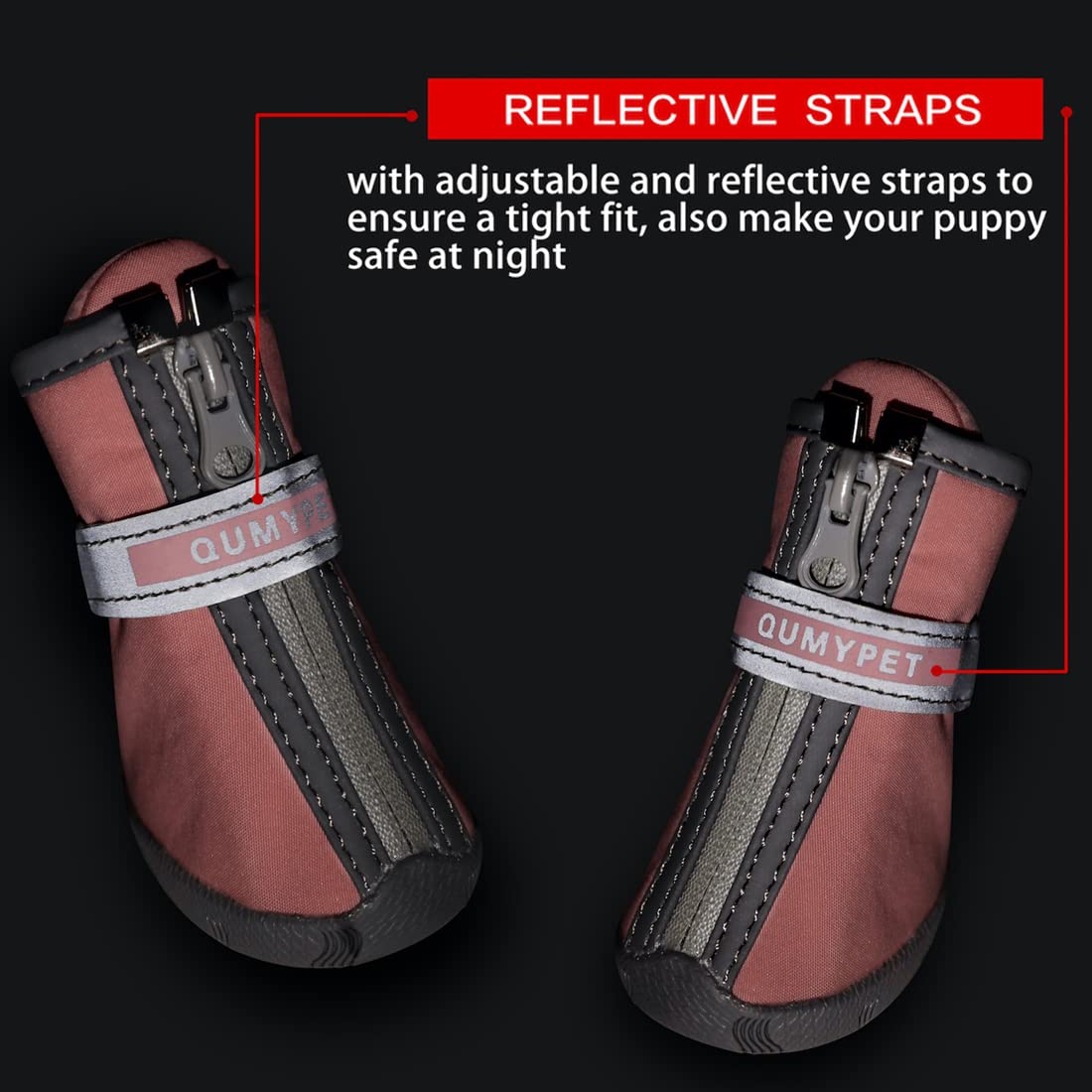 Qumy Dog Shoes For Small Dogs, Puppy Dog Boots & Paw Protectors For Winter Snowy Day, Summer Hot Pavement, Waterproof In Rainy W