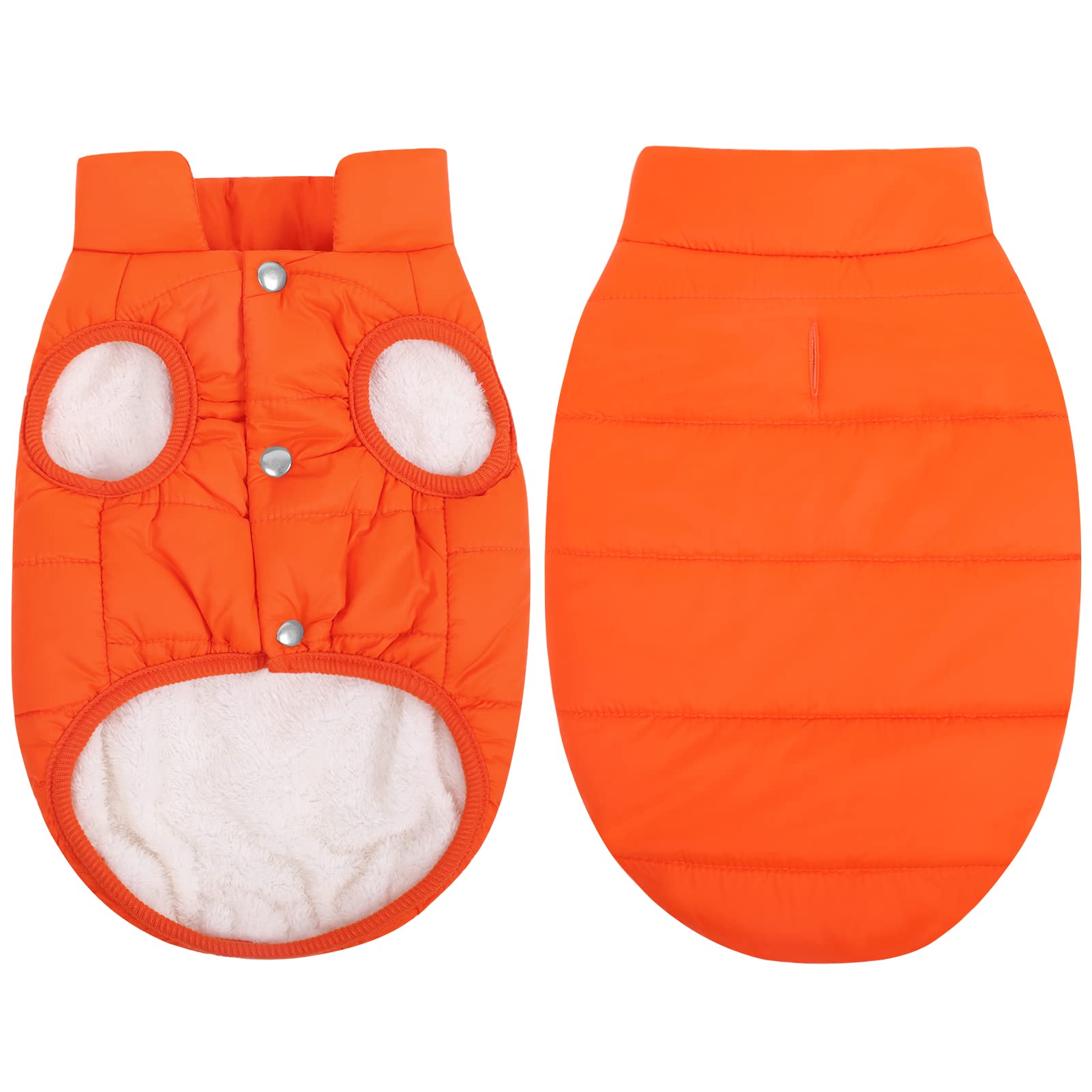 Asenku Windproof Dog Winter Coat Waterproof Dog Jacket Warm Dog Vest Cold Weather Pet Apparel With 2 Layers Fleece Lined For Small Medium Large Dogs (Orange, 3Xl)