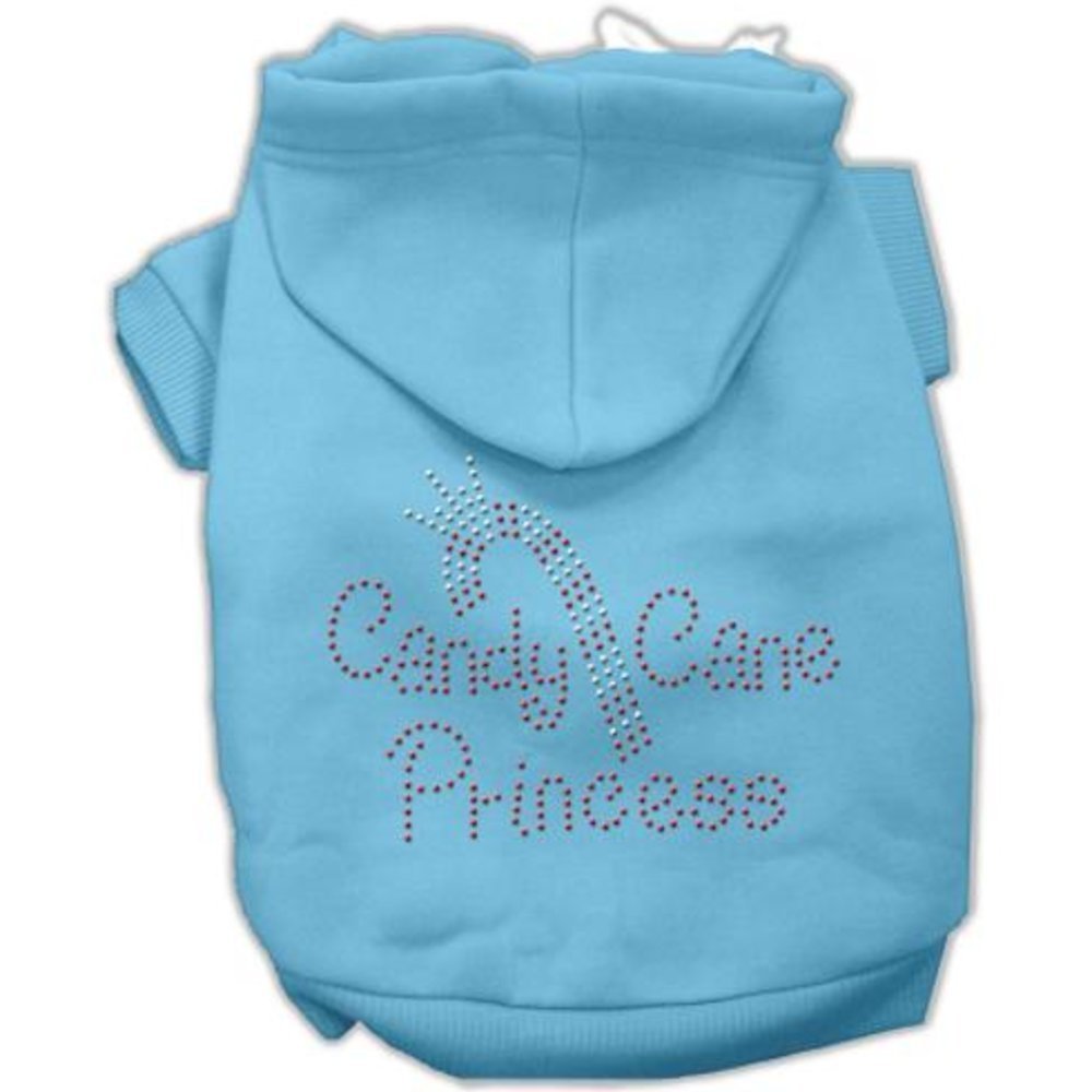 Christmas Pet Dog & Cat Hoodie Rhinestone, &quot;Candy Cane Princess&quot; Baby Blue LG (10-14 lbs.)