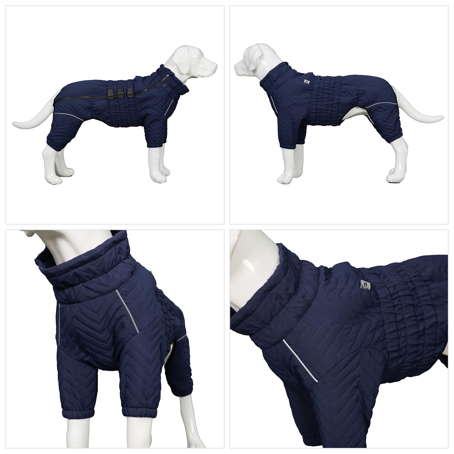 Lovelonglong Warm Dog Coat - Double Layers Vest, 4 Legs Covered Windproof Waterproof Reflective Outdoor Skating Costume For Smal