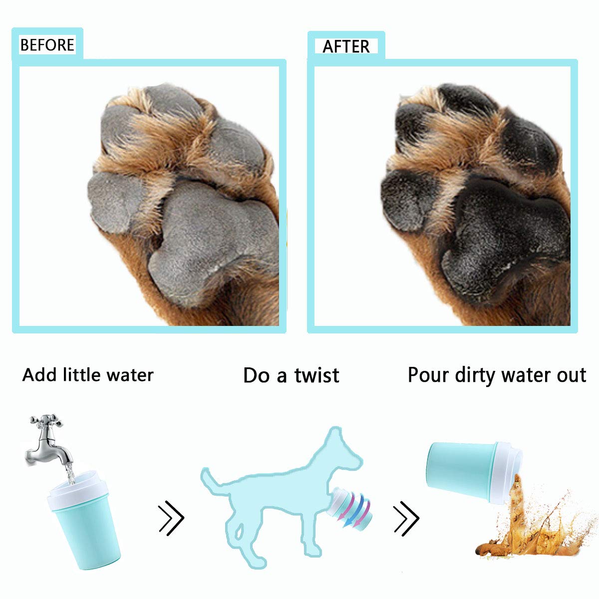 Dog Paw Cleaner For Dogs Large/Petite Paw Washer Easy To Use & Clean Portable Dog Paw Cleaner Cup Dog Foot Washer With Silicone