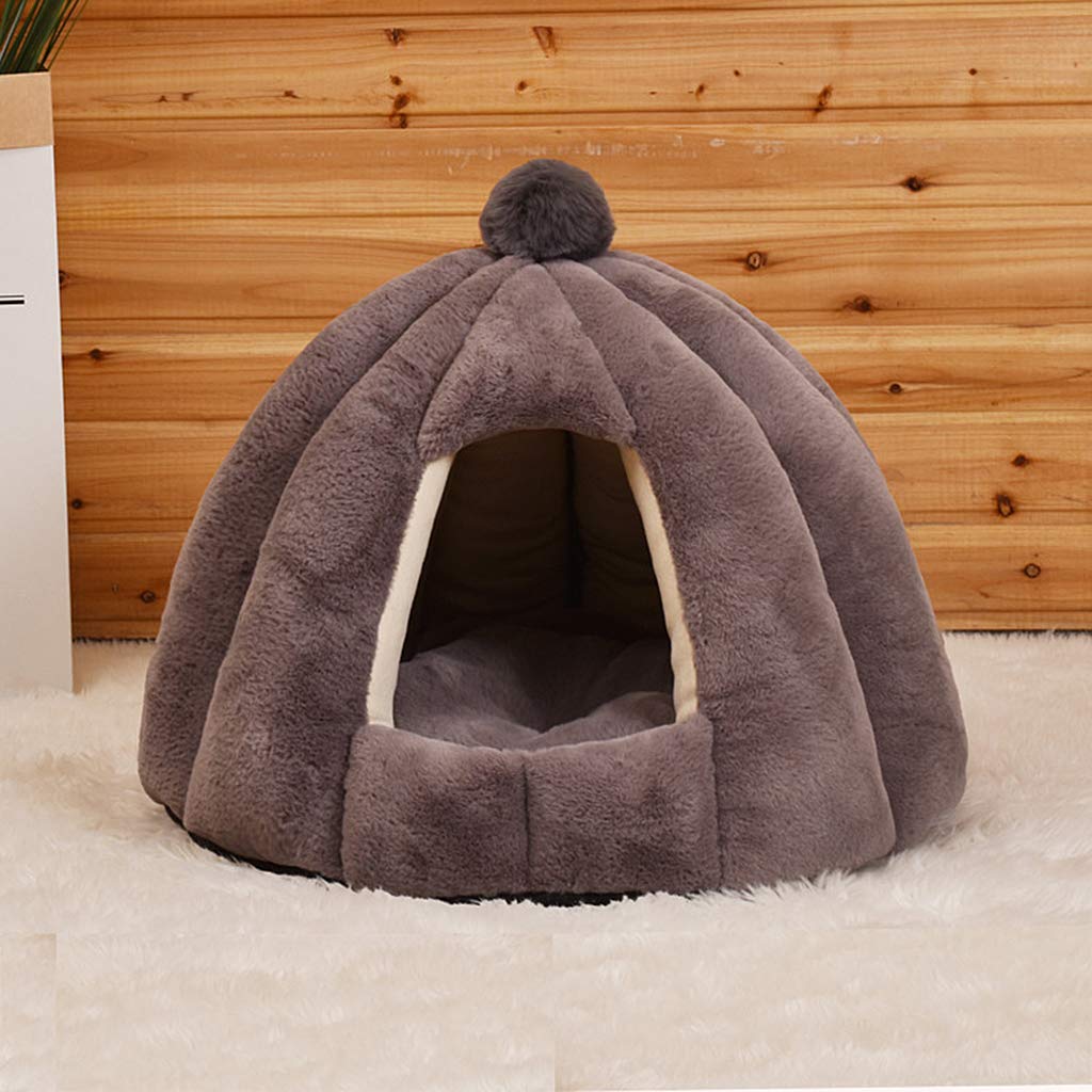 SAZ DEKOR Pet Dog Cat Bed Soft Warm Kennel Mat Pad Blanket Tent Gray 56x48cm