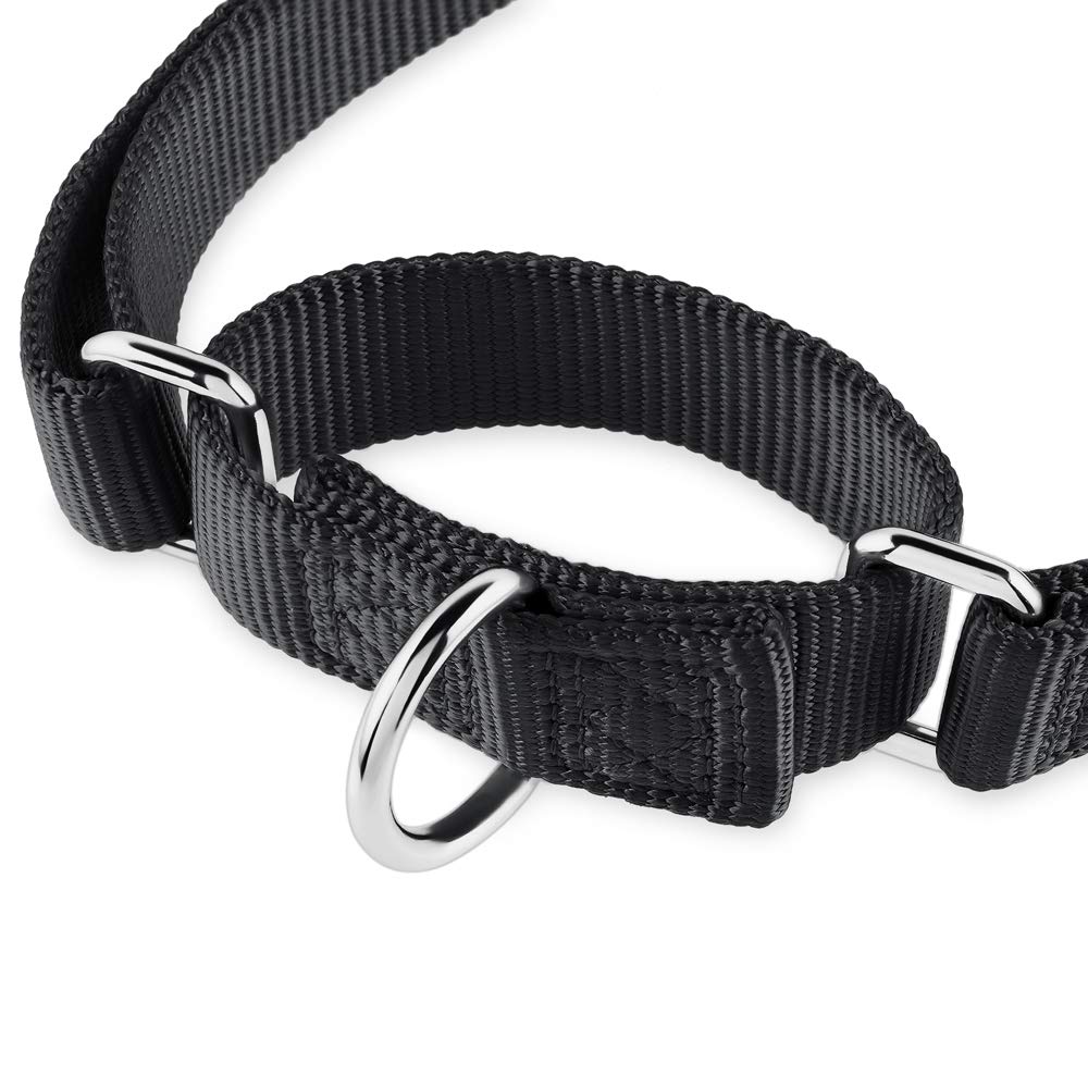 Heavy Duty Anti-Escape Martingale Collar Dog For Large Breeds Dogs - Walking Training Daily Use.(Large,Black)