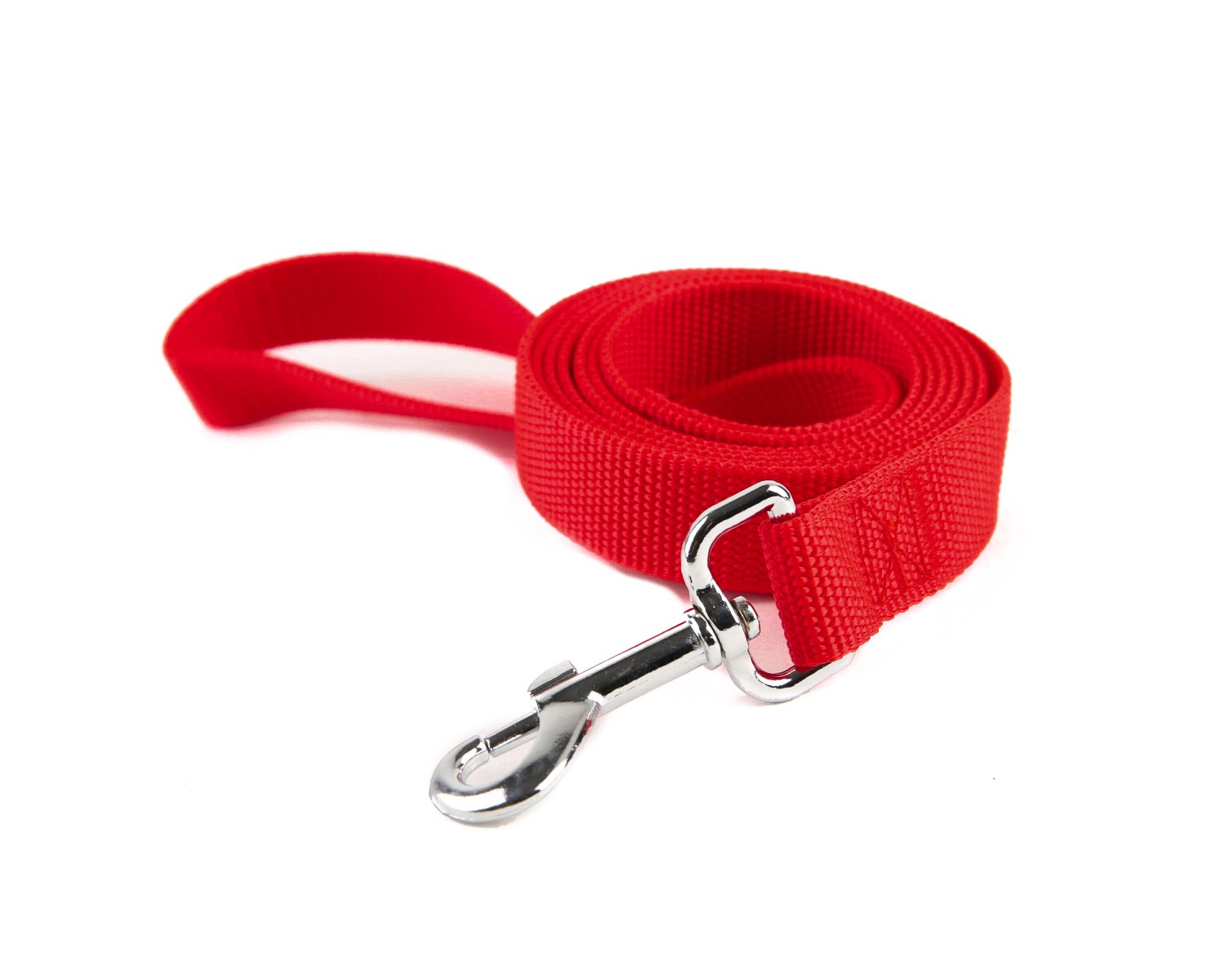 Strong Durable Nylon Dog Training Leash, Traction Rope, 4Ft /5 Foot /6 Feet Long, 5/8 Inch 3/4 Inch 1 Inch Wide, For Small And Medium Dogs (1'' X 7 Ft, Red)