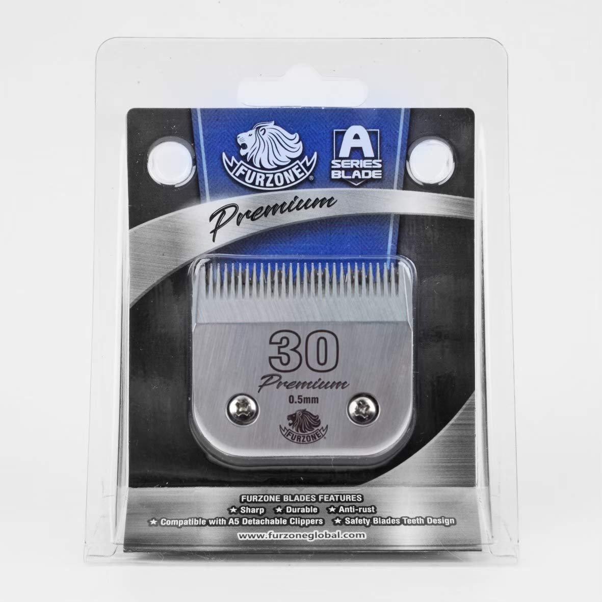 Furzone Detachable Blade - Size 30 Blade 1/50', Made Of Extra Durable Japanese Steel, Compatible With Most Andis, Oster, Wahl A5 Clippers