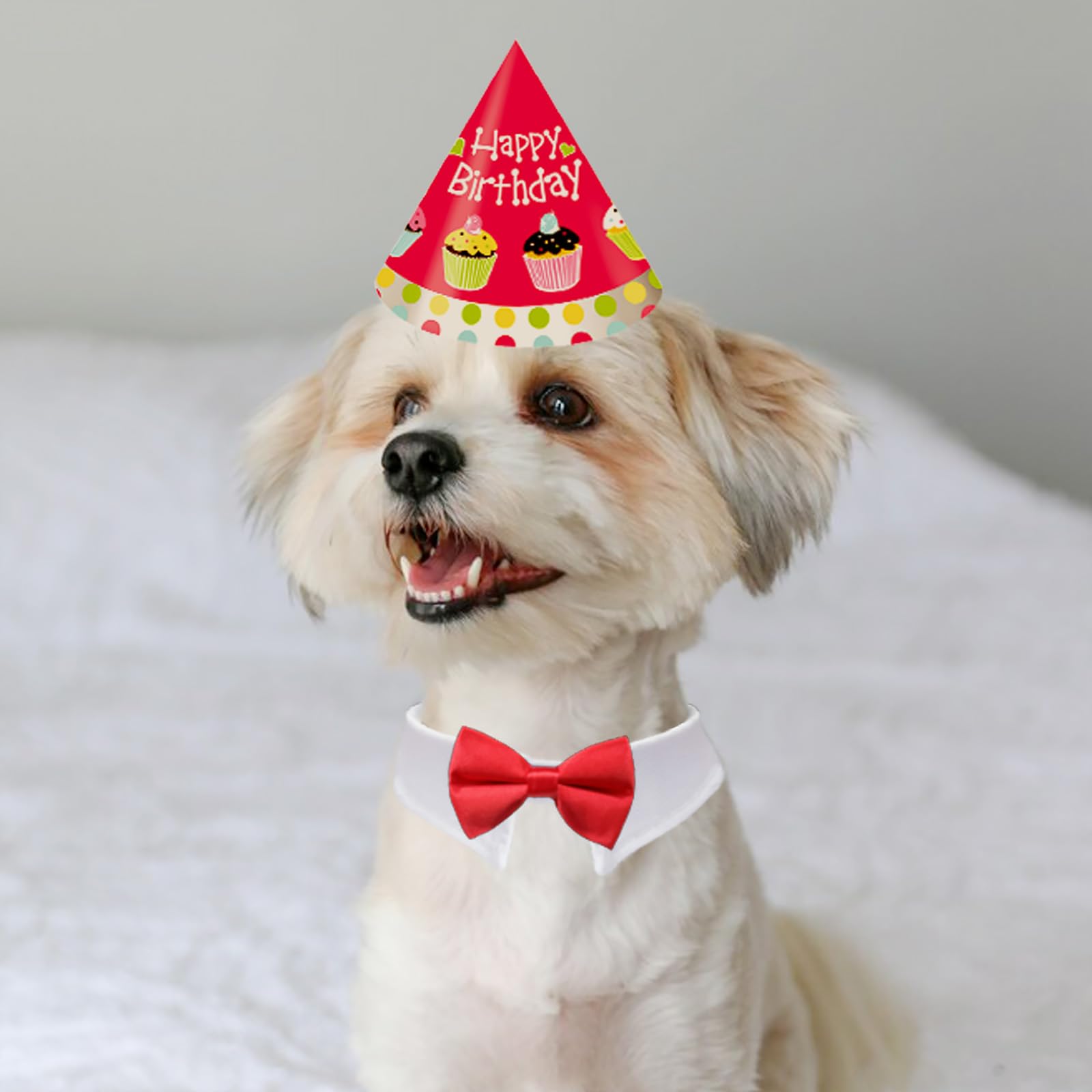 Dog Bowtie, Koolmox Dog Bow Tie Handcrafted Adjustable Formal Pet Red Bowtie Collar Neck Bow For Dogs Medium To Large Boy Tuxedo