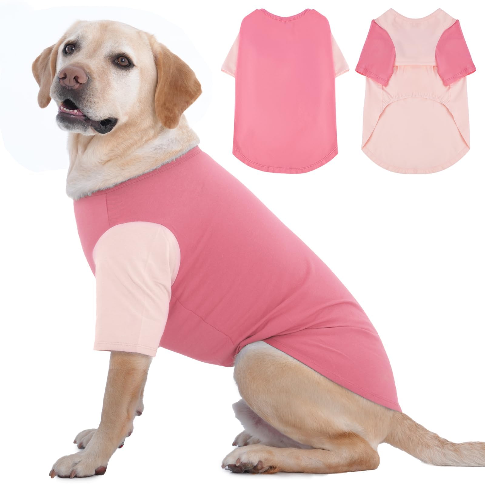 Ikipuko 2 Pack Large Dog T-Shirts 3Xl - Breathable Lightweight Cotton Shirt For Dogs, Shedding Control Sun Protection Summer Clo