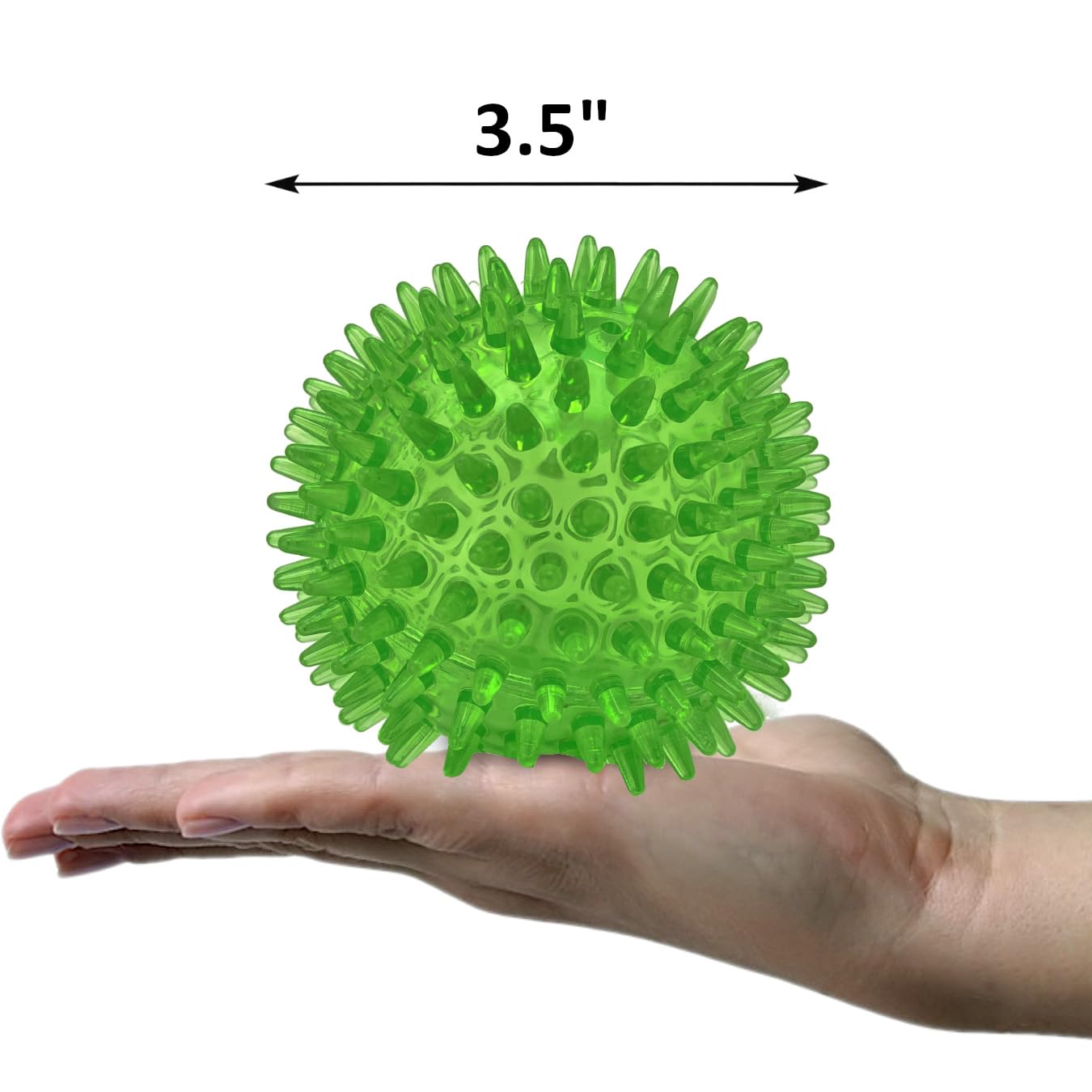 Cutie'S Petbox Squeaky Rubber Spike Toy Ball For Medium, Large Dogs (3.5 Inch, Green)