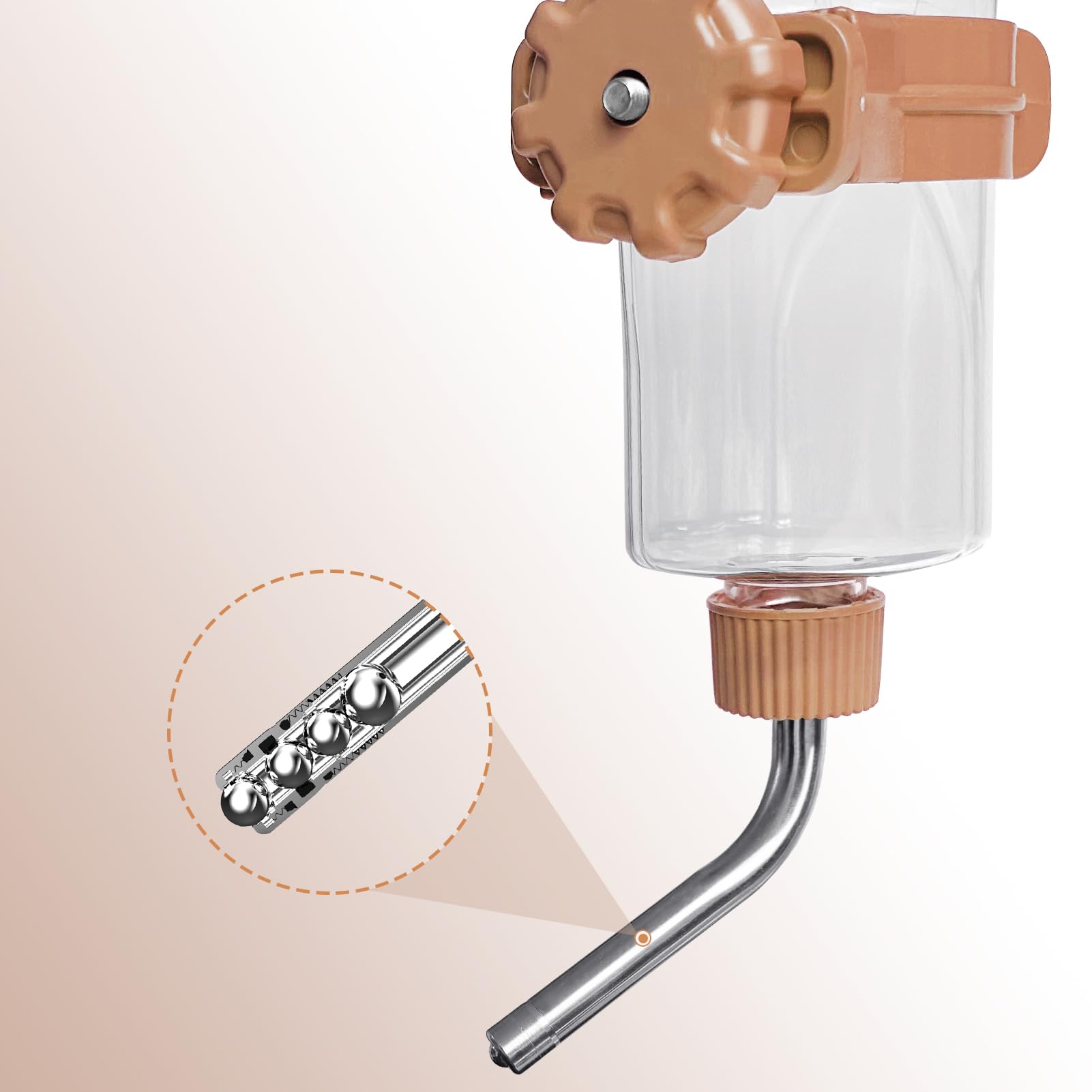 Los Andes 16.9Oz Small Animal Water Bottle For Cage,Crate, Top Fill Water Dispenser For Guinea Pigs/Bunnies/Ferrets/Squirrel/Hed