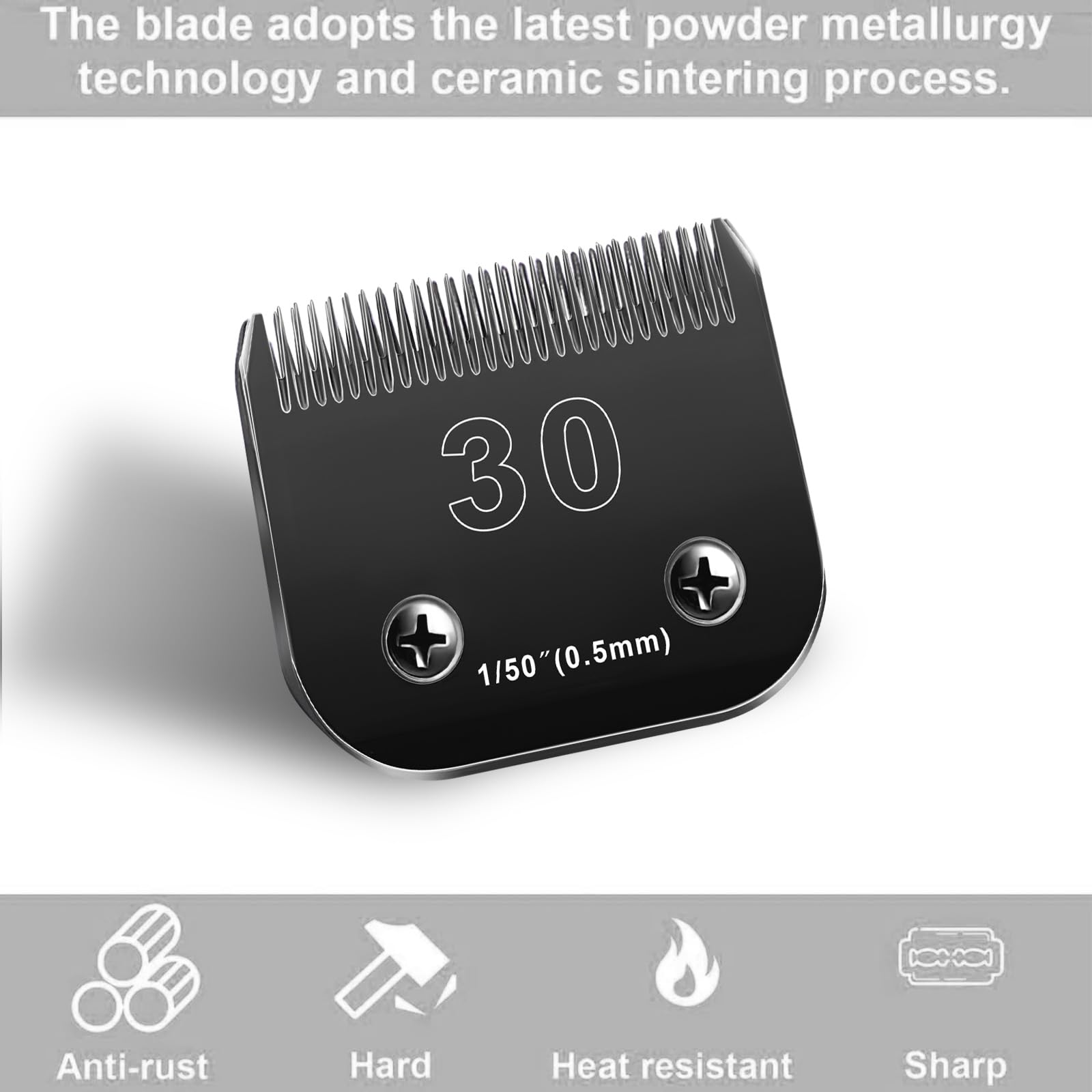 30 Blades Dog Grooming Blades Compatible with Andis/Oster A5/Wahl KM-10 Series Dog Clippers,Detachable Clipper Replacement Blade