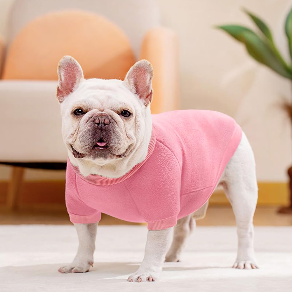 Idepet Dog Fleece Sweater, Small Dogs & Cats Shirt Pullover Sweatshirt, Soft & Warm, Classic Cat & Dog Apparel, Xx-Small, Pink