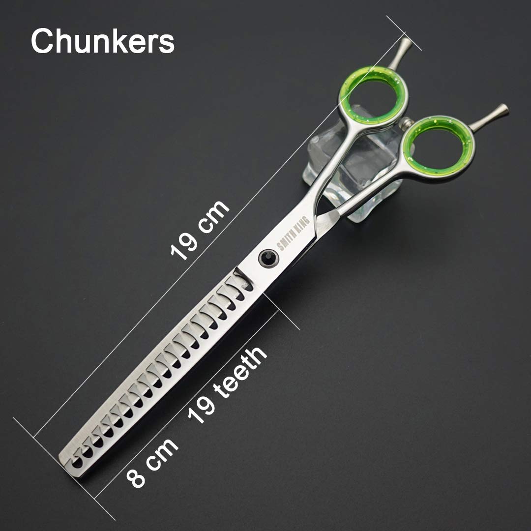 7.0 Inches Professional Dog Grooming Scissors Set Straight & Thinning & Curved & Chunkers & Comb 5Pcs In 1 Set For Left-Handed & Right Handed