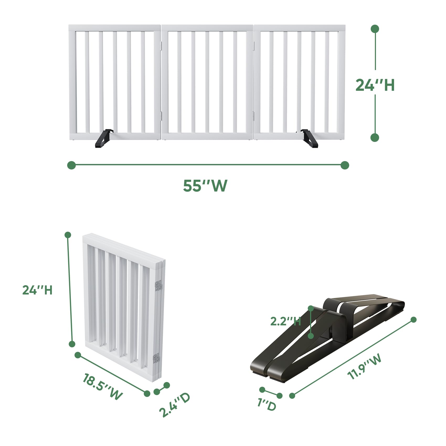 Dog Gate, Bamboo Freestanding Dog Gates For Doorways, Foldable Dog Gate Indoor, Pet Gates For Doorways Bedroom, Puppy Gate With