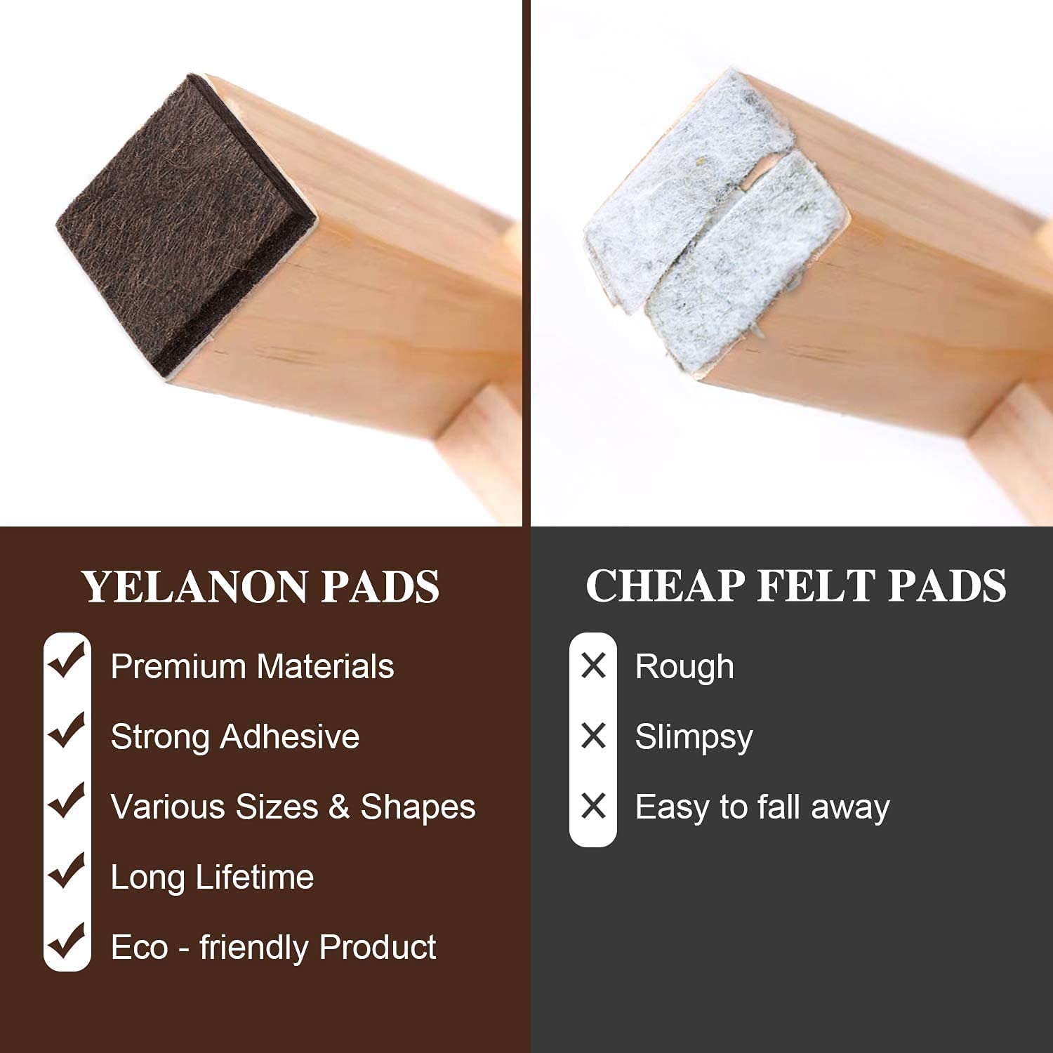 Felt Furniture Pads -261 Pcs Furniture Pads Hardwoods Floors Self Adhesive, Cuttable Felt Chair Pads, Anti Scratch Floor Protect