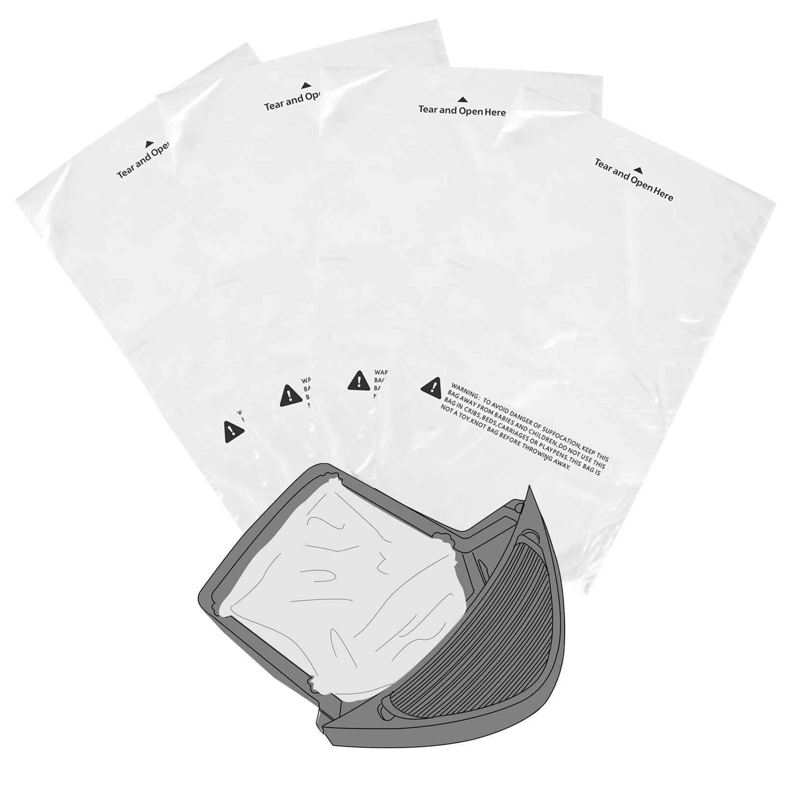 120 Count Waste Drawer Liners Bags Compatible With All Litter Robot Models, 9-11 Gallons Litter Box Liners Custom Fit For Litter-Robot