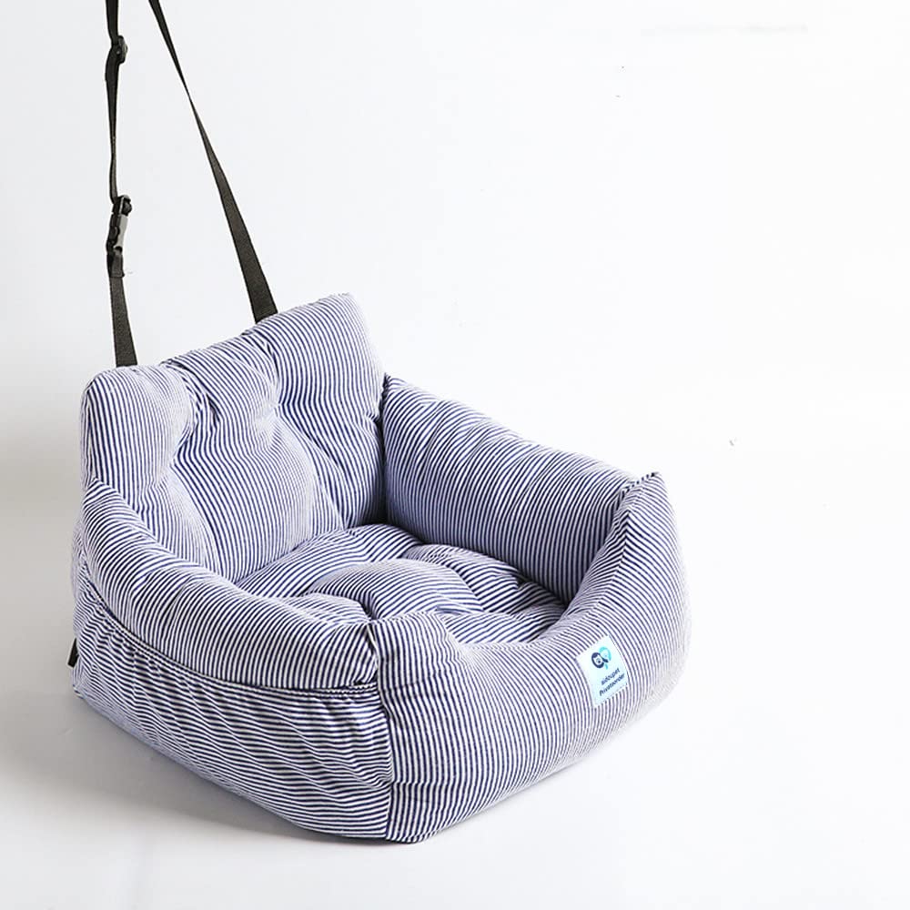 Aidou Dog Booster Seat for Small to Large Dogs & Cats, Pet Travel Safety Seat with Storage & Dual-use Car & Home Bed (Small Blue