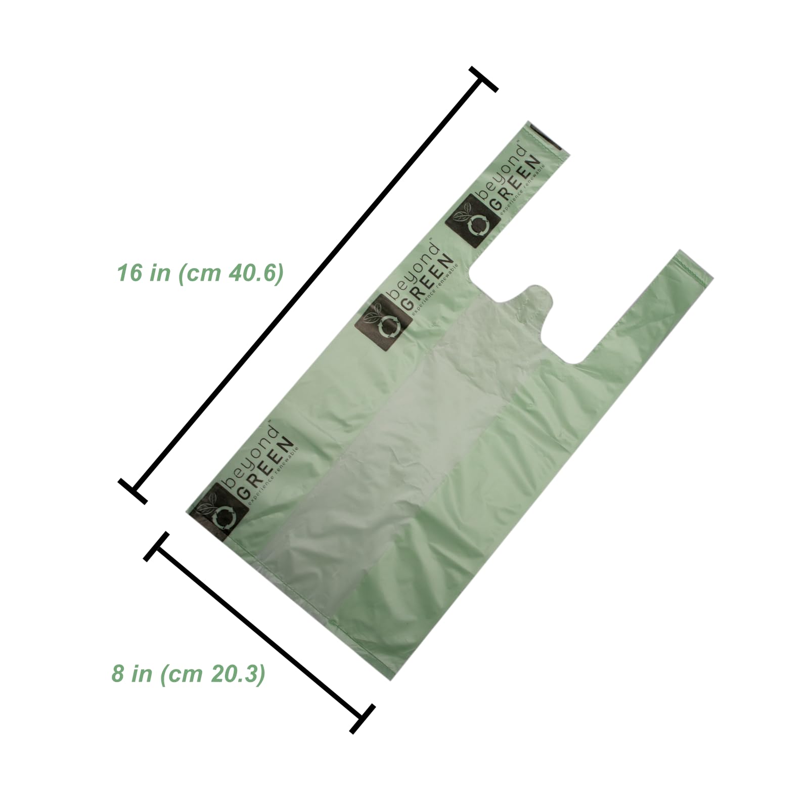 Beyondgreen Plant-Based Cat Litter Poop Waste Pick-Up Bags With Handles - 300 Bags - 8 In X 16 In