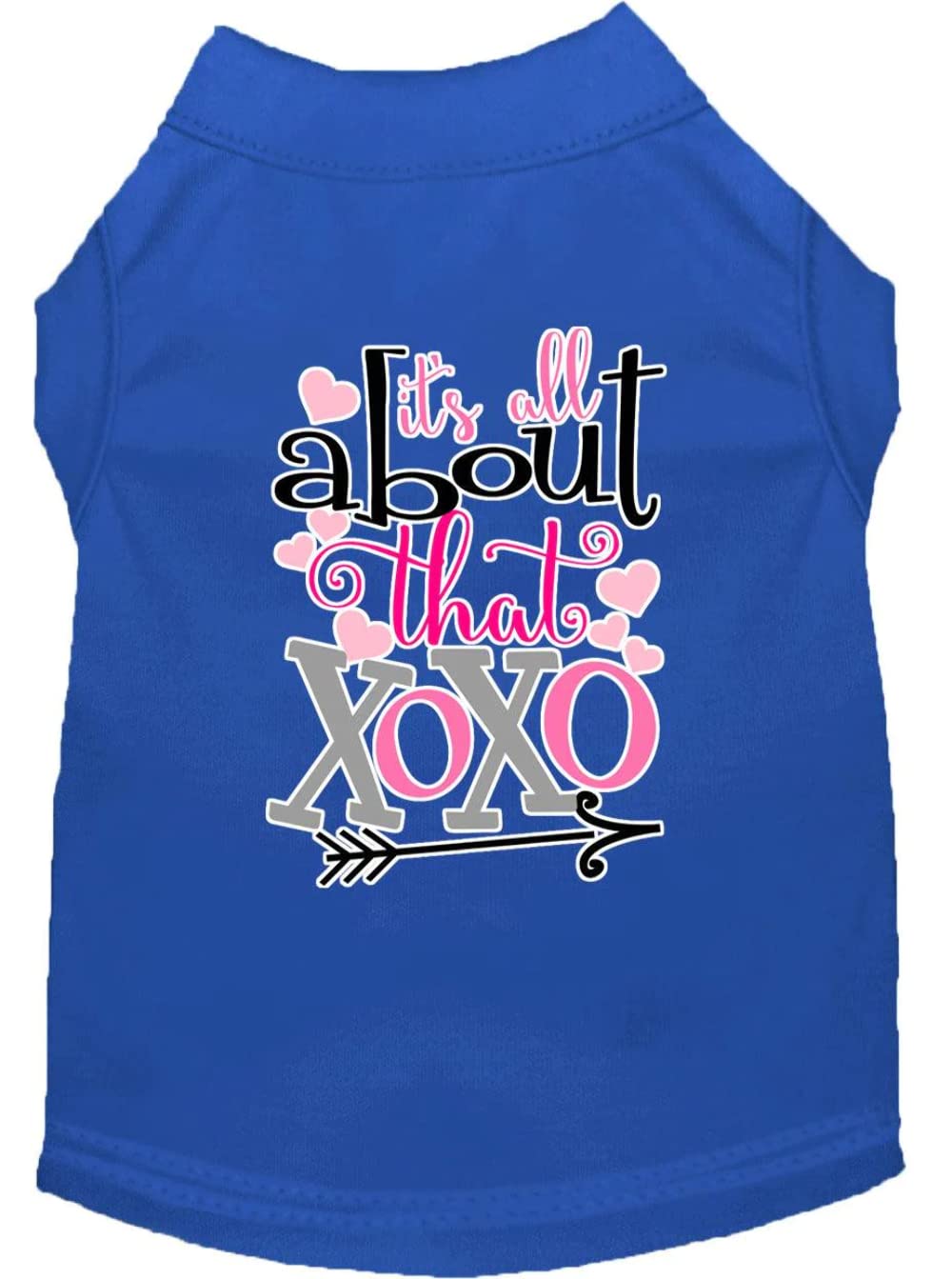 Pet Dog & Cat Shirt Screen Printed, &quot;All About That XOXO&quot; Baby Blue MD (6-10 lbs.)