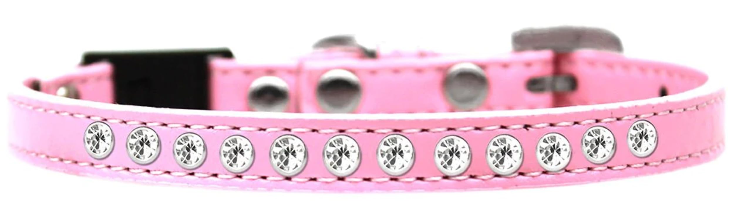 Breakaway Cat Collar, &quot;Clear Jewel&quot; White 10