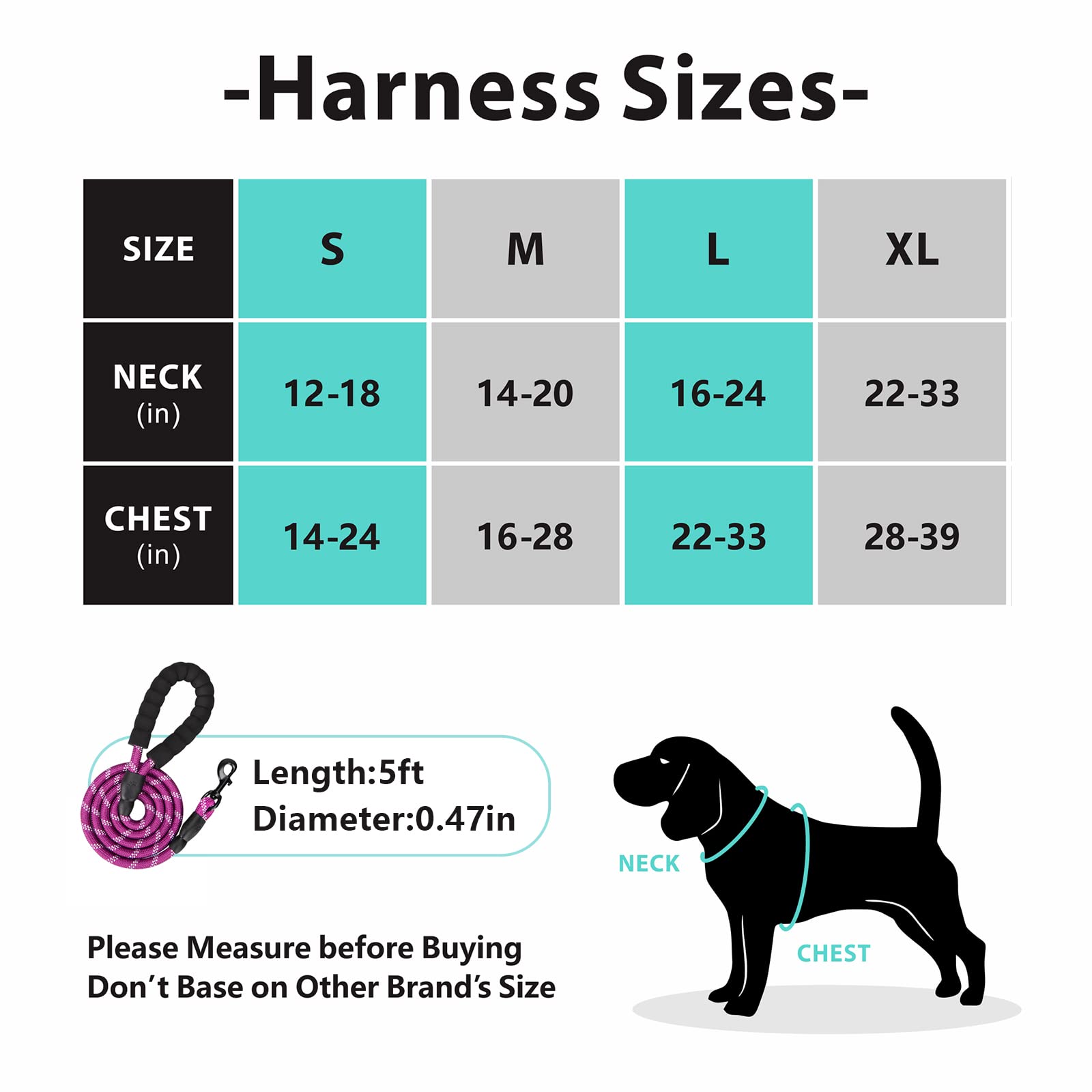 Poypet Dog Harness And Leash Combo, Escape Proof No Pull Vest Harness, With 5 Feet Leash, Reflective Adjustable Soft Padded Pet Harness With Handle For Small To Large Dogs(Purple,S)
