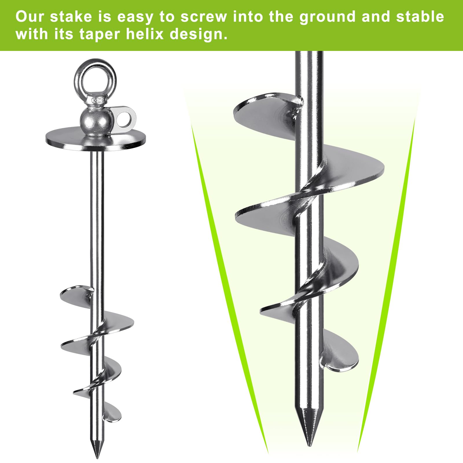 Lifeswell Heavy Duty Dog Tie Out Stake, 15'' Dog Anchor, 360 Swivel, No Tangle, Easy Install, For Large Dogs Up To 220Lbs, Perfe